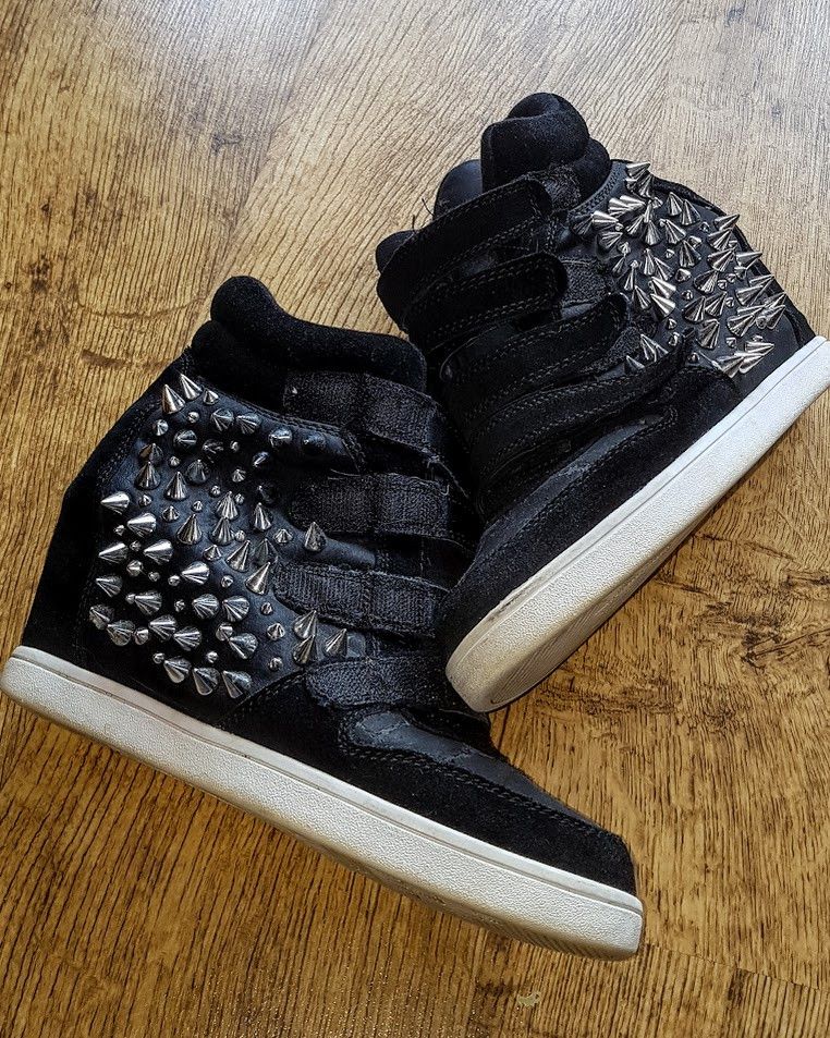 Aldo spiked shoes Aldo | Shoes | Aldo Black Spiked Sneakers With Velcro Strap  main image 4