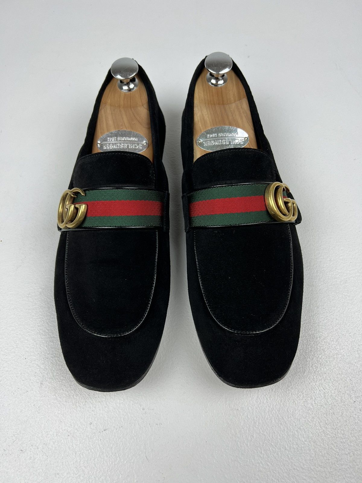 Gucci GUCCI Loafers Suede Shoes GG Buckle Web Stripe Black Men’s Size US 7.5 / EU 40-41 - 6 Thumbnail