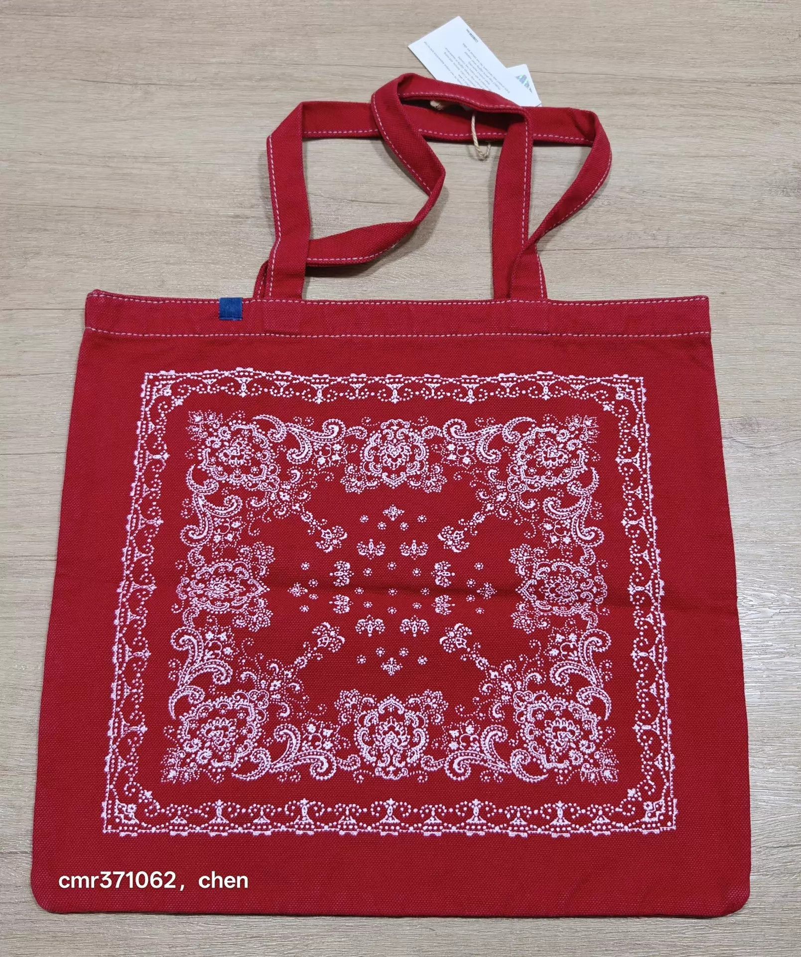 Visvim Red Canvas Tote Bag with White Bandana Print Size ONE SIZE - 1 Thumbnail