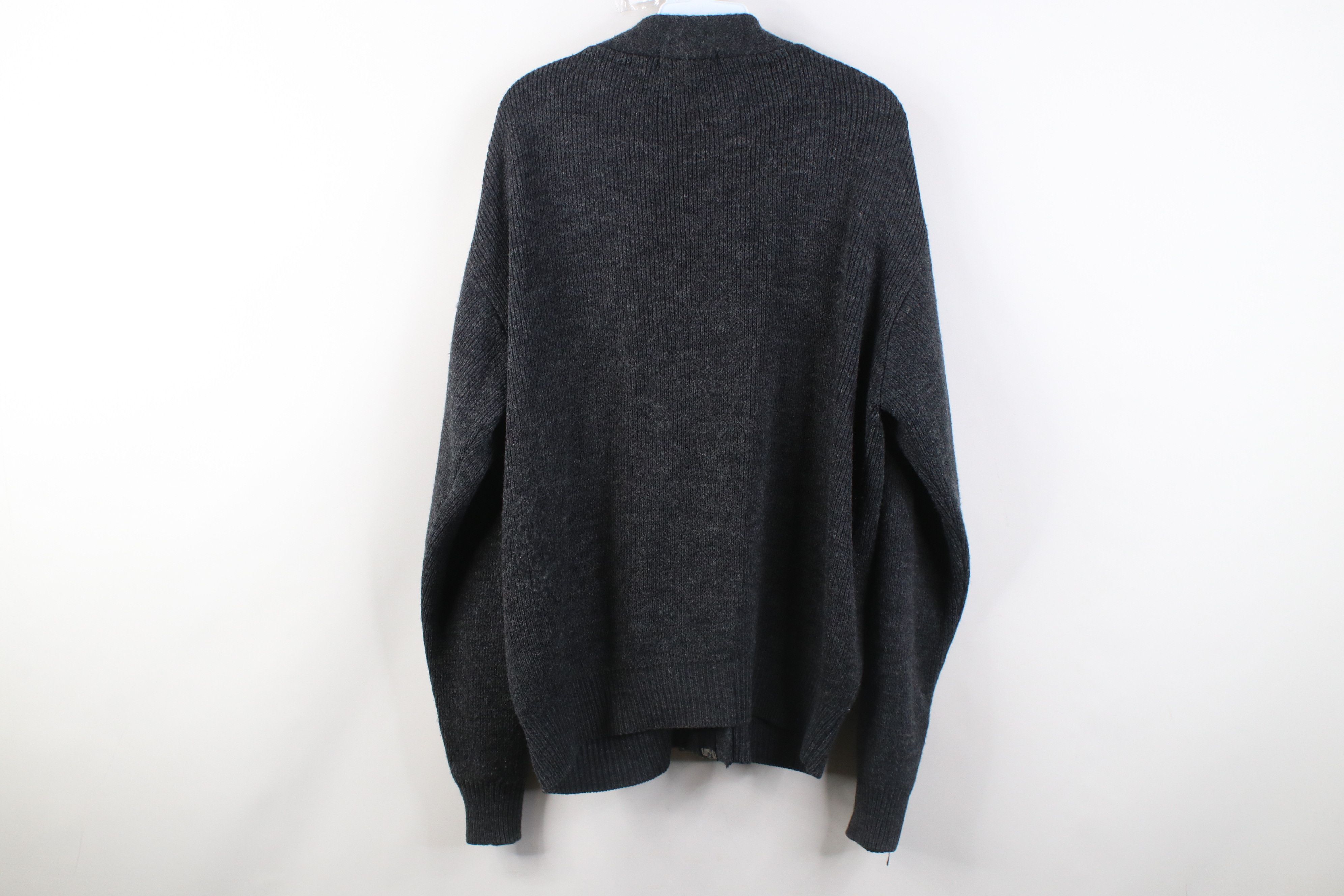 Vintage Vintage 90s Streetwear Knit Full Zip Cardigan Sweater Gray Size US XXL / EU 58 / 5 - 9 Thumbnail