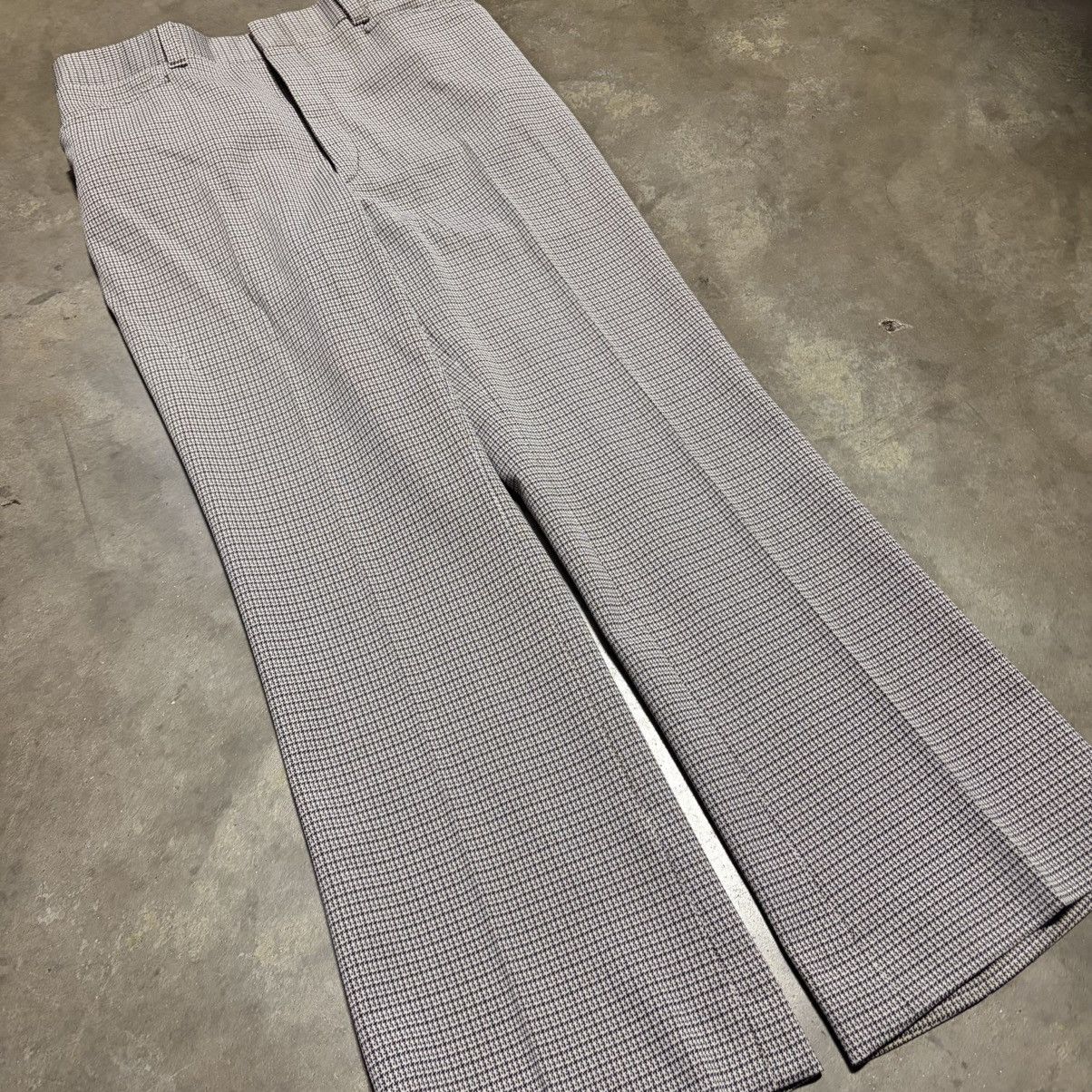 Vintage Vintage 80s Houndstooth Pants Pleated Trousers Preppy Flare Size US 34 / EU 50 - 6 Thumbnail