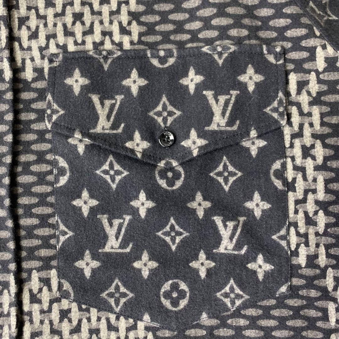 Louis Vuitton × Nigo LOUIS VUITTON x NIGO Monogram Flannel Shirt Black L Size US L / EU 52-54 / 3 - 3 Thumbnail