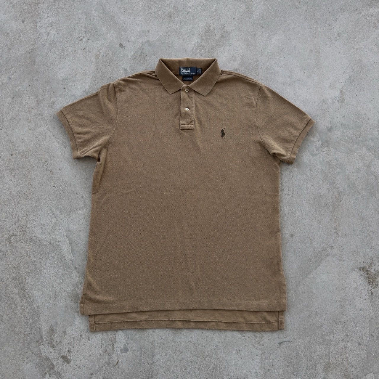 Polo Ralph Lauren Polo Ralph Lauren Brown Custom Fit Pique Polo Shirt L Size US L / EU 52-54 / 3 - 1 Thumbnail
