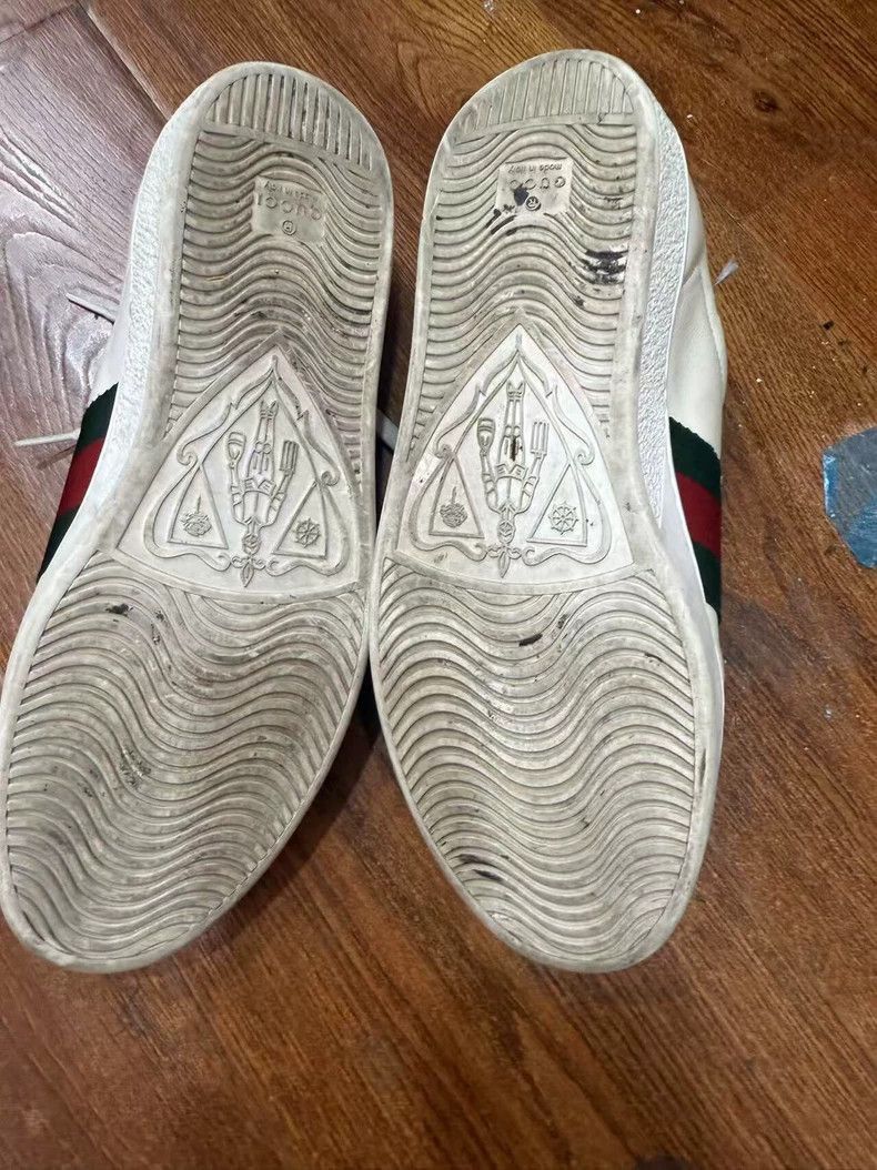 Gucci GUCCI White Sneakers with Red Green Accents-2505 Size US 9 / EU 42 - 4 Thumbnail