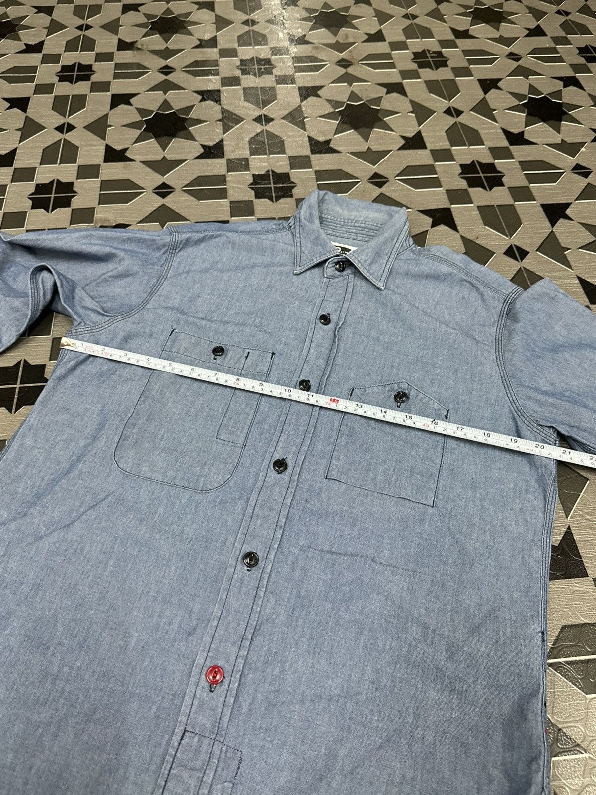 Engineered Garments Engineered Garments Work Shirt In Indigo Cotton Chambray Size US M / EU 48-50 / 2 - 14 Thumbnail