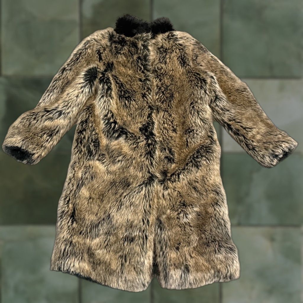 Vintage Spirit Hoods Coat Women Small Brown Calf-Length Hooded Faux Fur Overcoat Winter Fall Womens Size S / US 4 / IT 40 - 1 Thumbnail