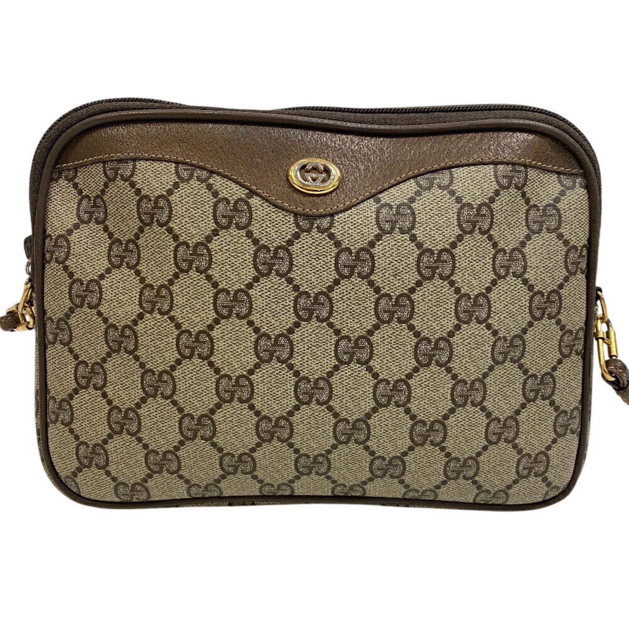 Gucci 068 Old Gucci GG Shoulder Bag For Women, Brown, Unisex in Beige, Women's