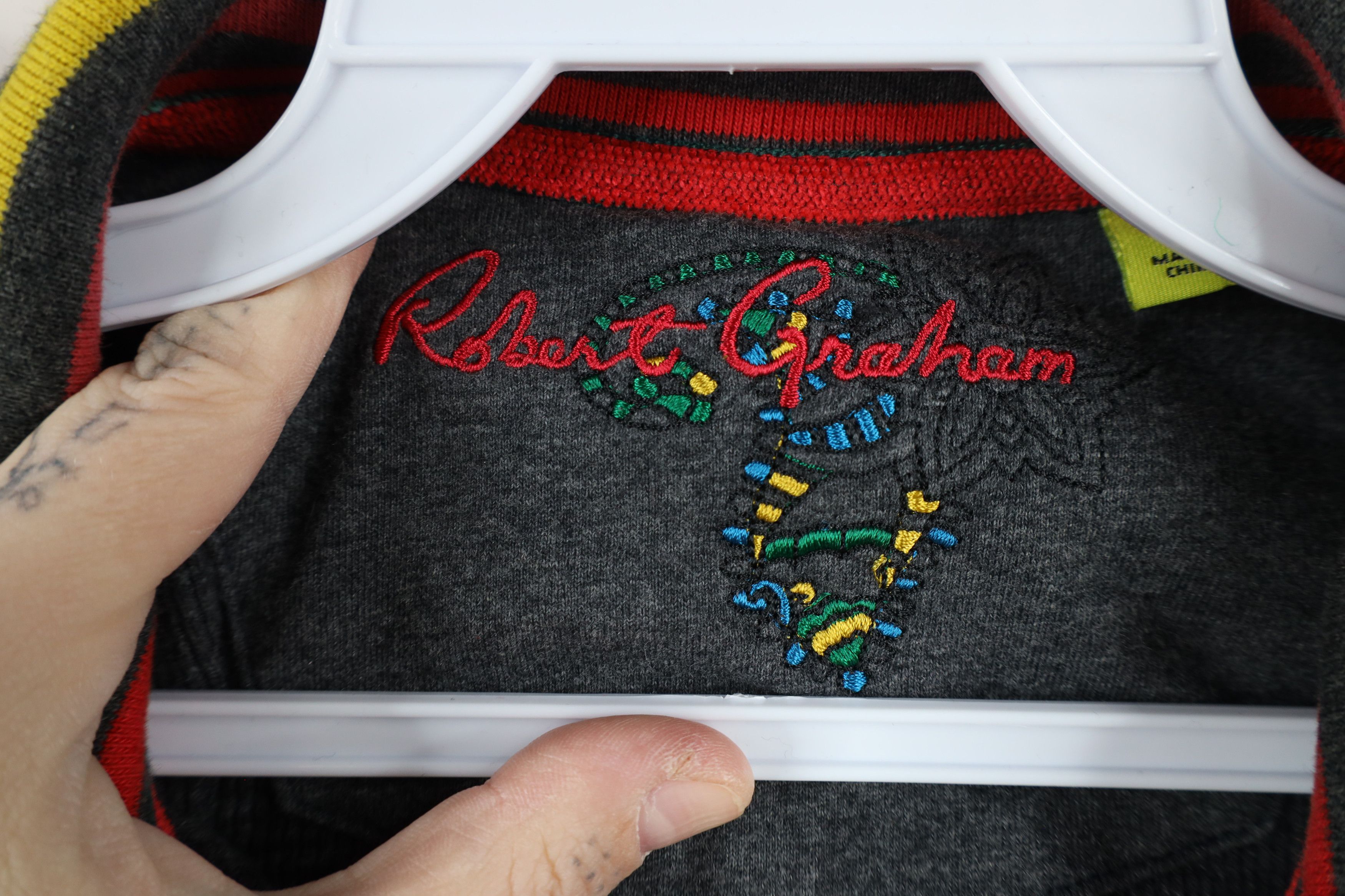 Robert Graham × Vintage Robert Graham Thermal Waffle Knit Half Zip Pullover Sweater Size US L / EU 52-54 / 3 - 10 Thumbnail