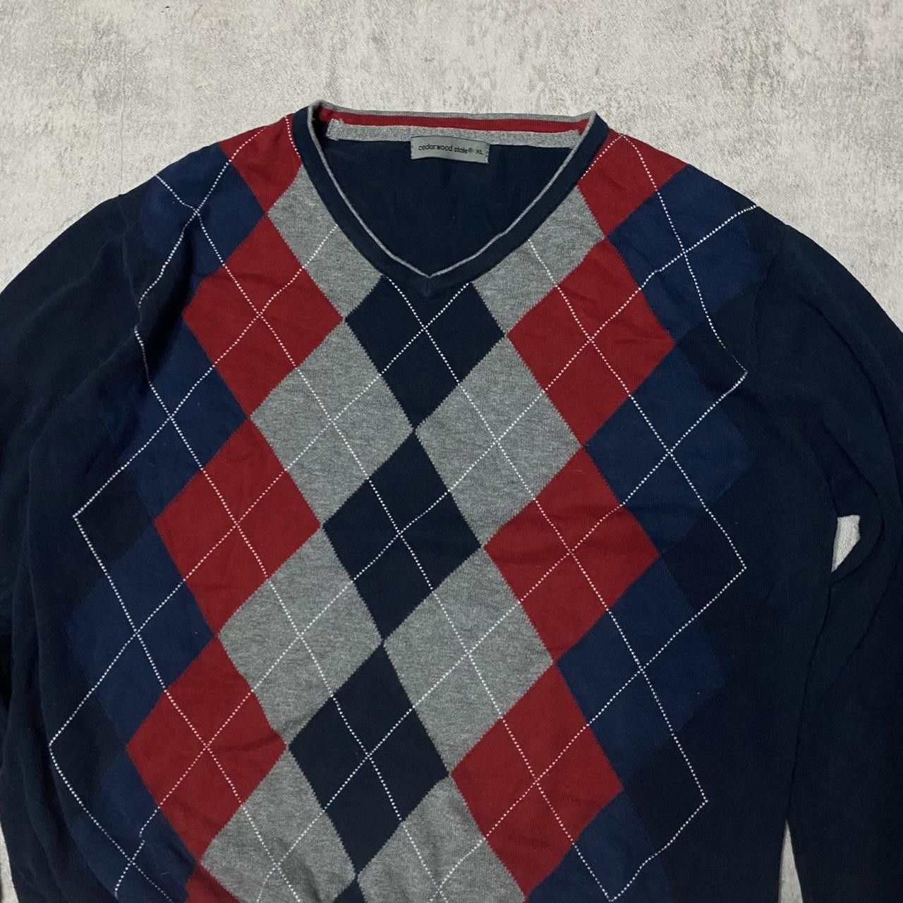 Other Navy blue, red, and grey argyle sweater Size US XL / EU 56 / 4 - 2 Thumbnail