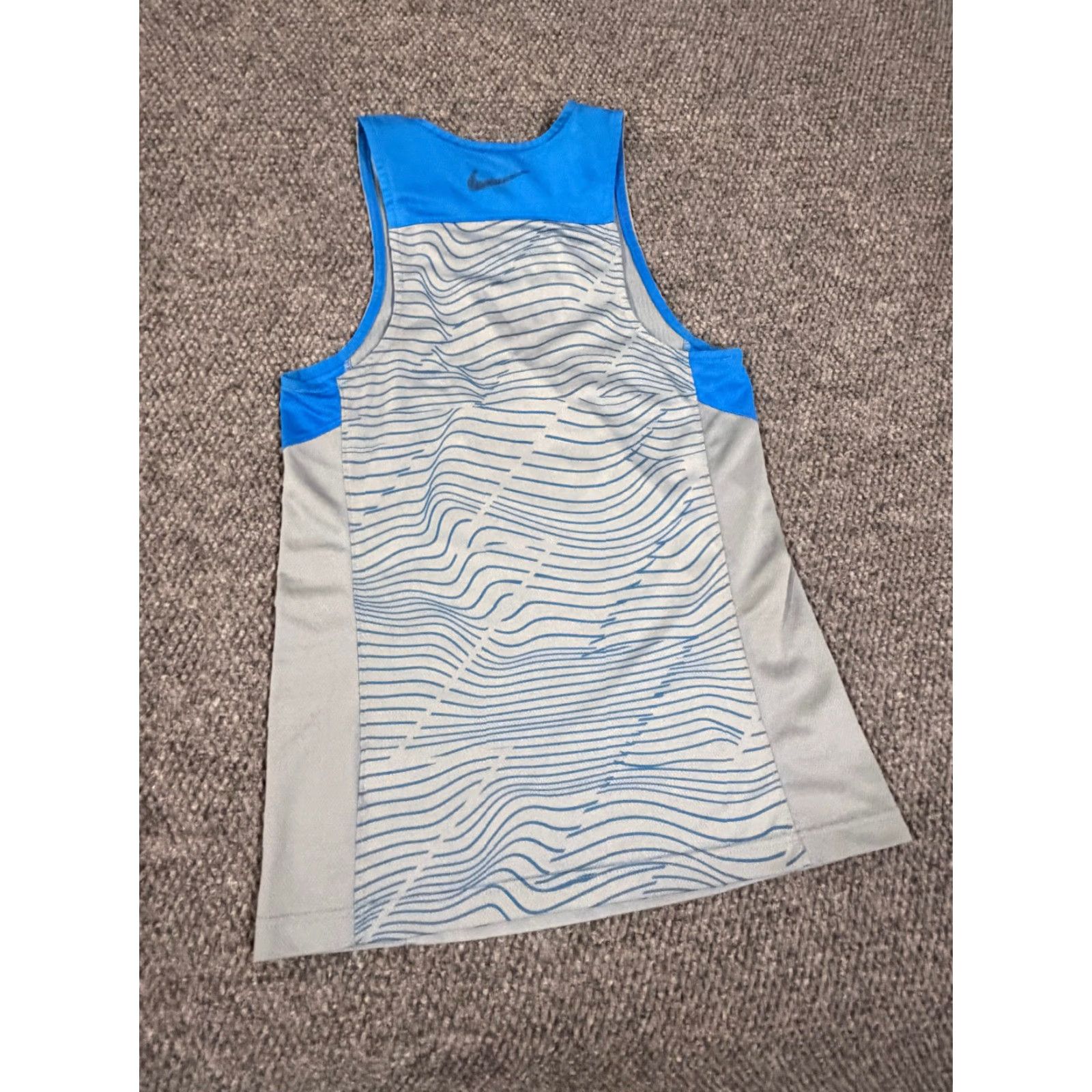 Nike Nike Dri-Fit Tank Top Mens S Gray Blue Sleeveless Basketball Athletic Shirt Size US S / EU 44-46 / 1 - 7 Thumbnail