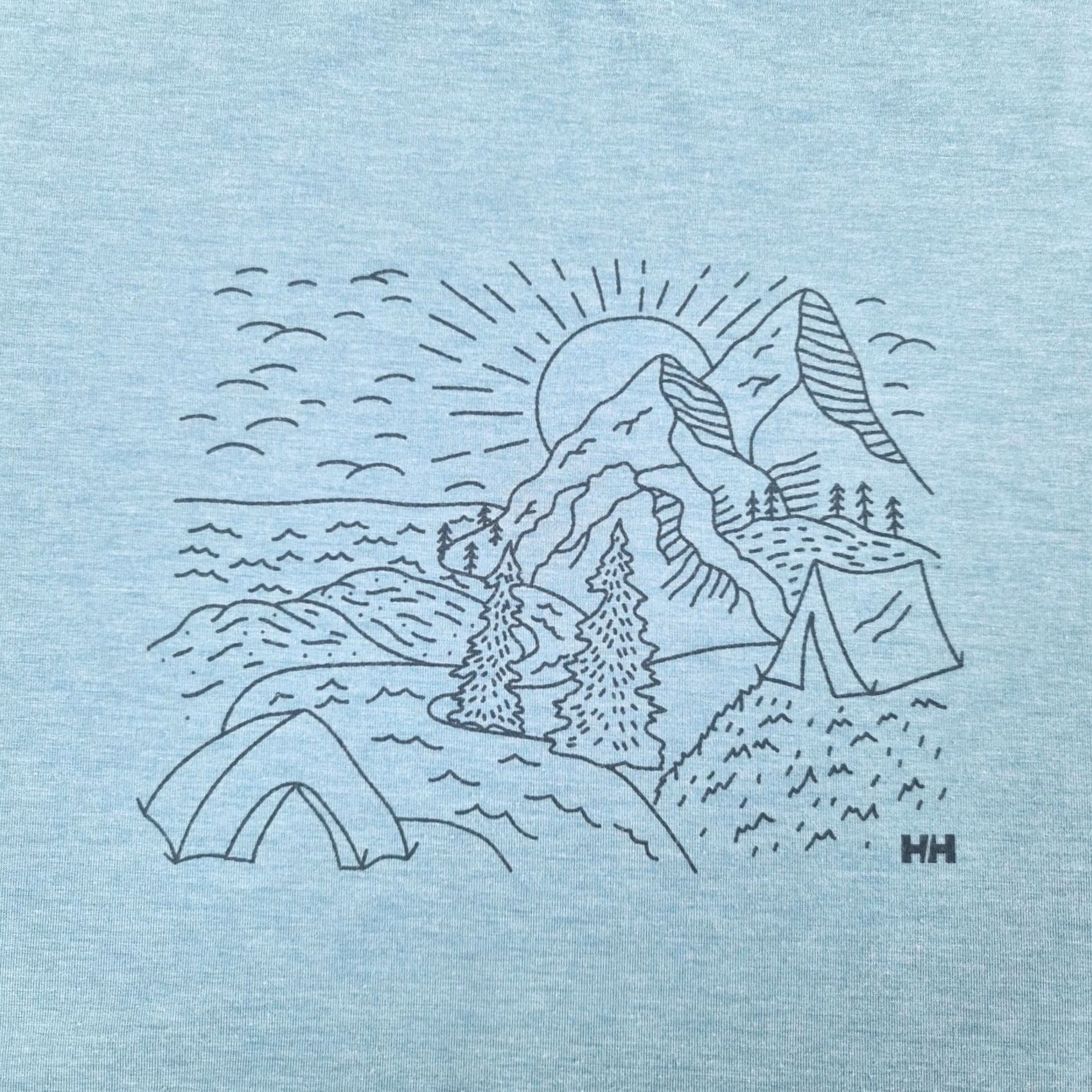 Helly Hansen Helly Hansen Mens T Shirt Blue Large Mountain Print Short Sleeves Tee Size US L / EU 52-54 / 3 - 3 Thumbnail