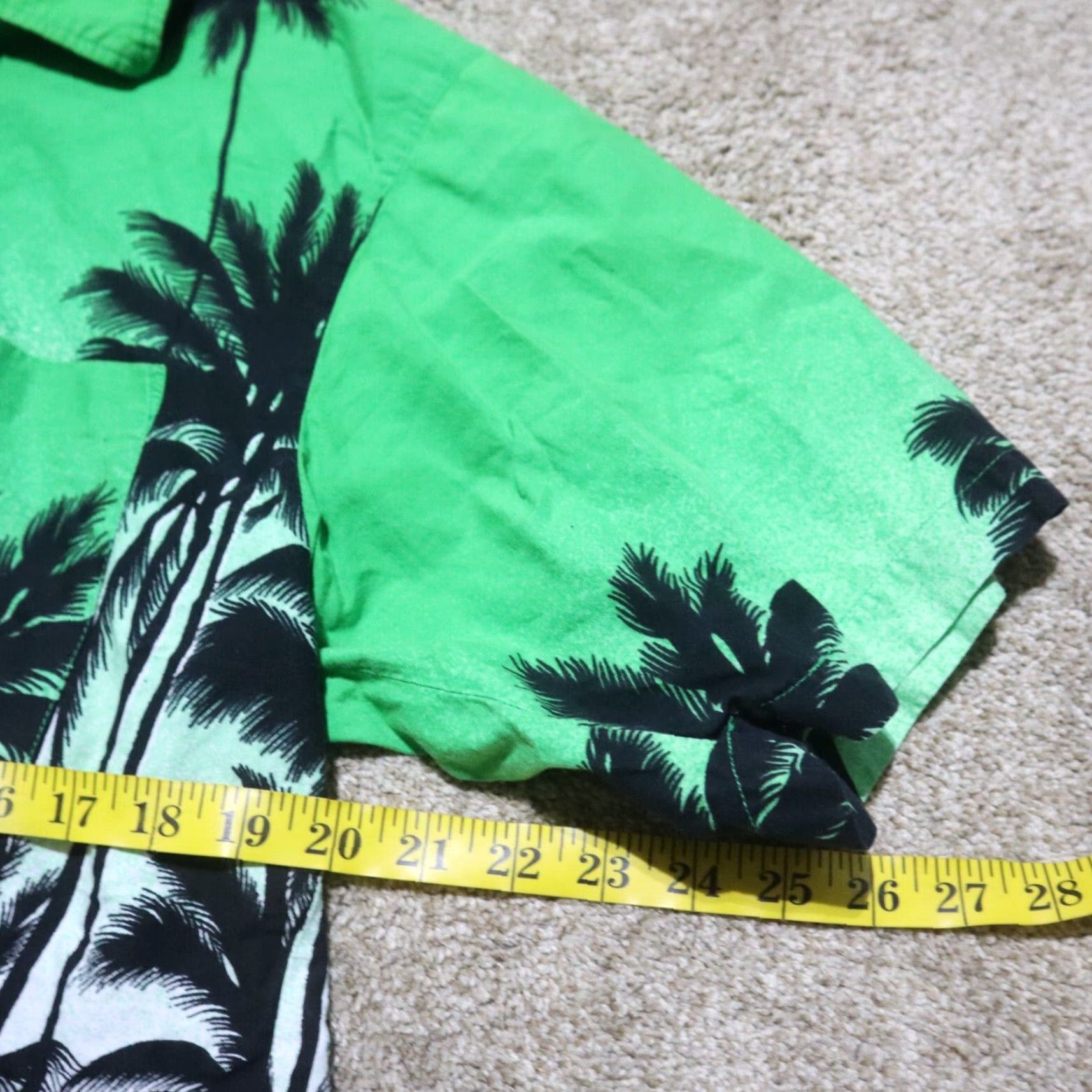 Vintage Vintage Women's Cropped Beach Shirt Large Green Floral Tie Front Hawaiian Summer Fashion Size L / US 10 / IT 46 - 5 Thumbnail