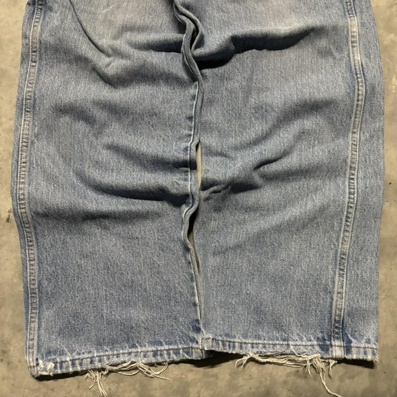 Japanese Brand × Vintage Crazy Vintage Y2K/2000s Baggy Light Wash Distressed Skater Carpenter Denim Jeans! Size US 38 / EU 54 - 6 Thumbnail