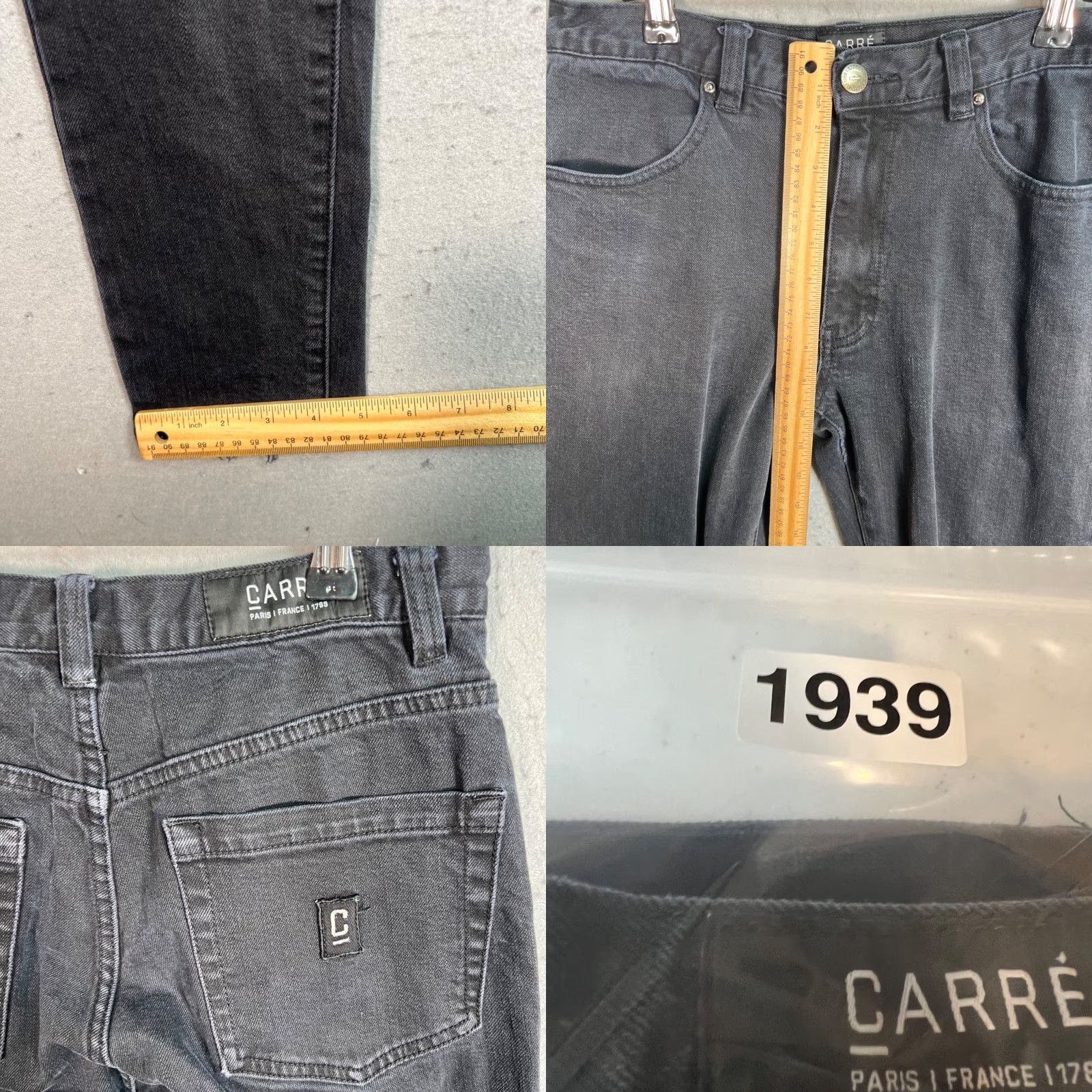 Vintage Carré Mens Slim Fit Size 30 Black Distressed Skinny Jeans Cotton Denim 5-Pocket Size US 30 / EU 46 - 8 Thumbnail