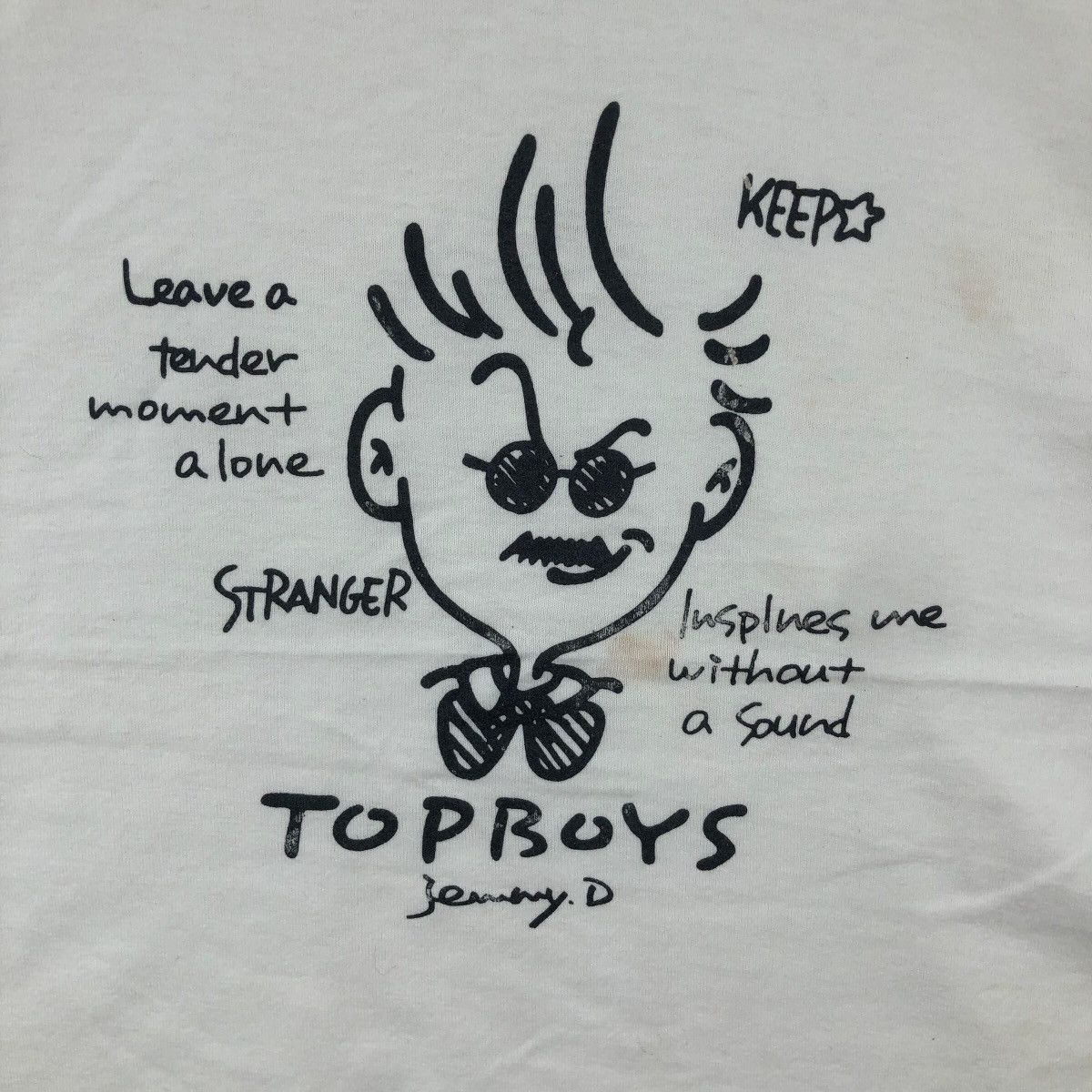 Vintage Vintage Topboys Jemmy. D Tee Shirt Big Logo Single Stitch Size US L / EU 52-54 / 3 - 3 Thumbnail
