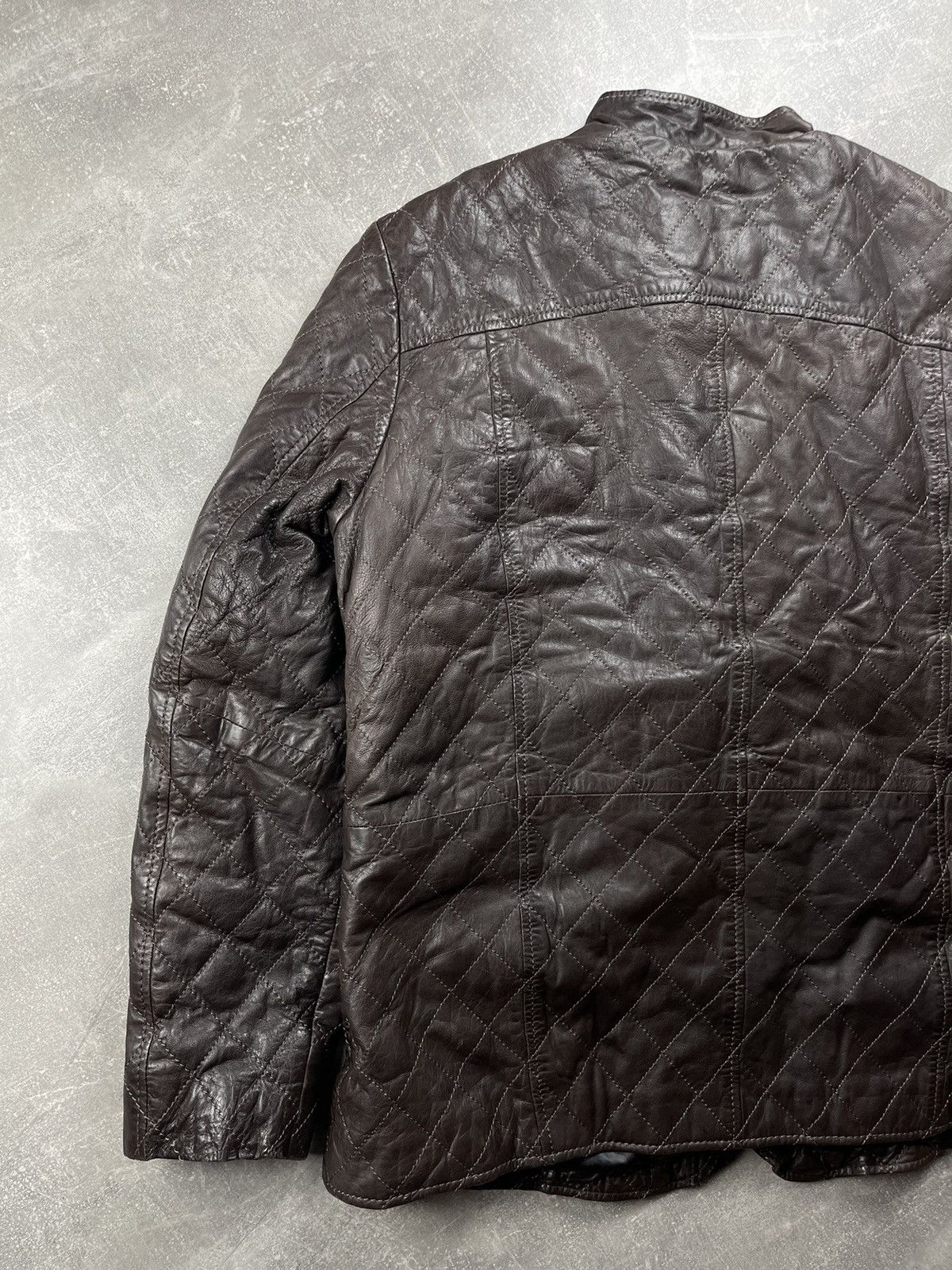 Genuine Leather Digel Quilted Genuine Dark Brown Leather Jacket Size 56 Size US XL / EU 56 / 4 - 8 Thumbnail