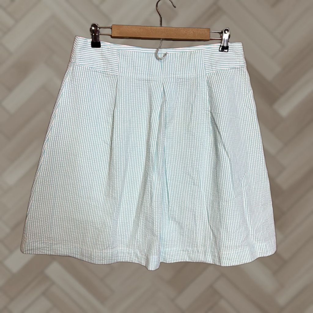 Lands' End VINTAGE Lands' End Striped Skirt Womens 8 Skirt Knee Length Blue Petites Preppy Pencil Style Men's? Size 30" / US 8 / IT 44 - 1 Thumbnail
