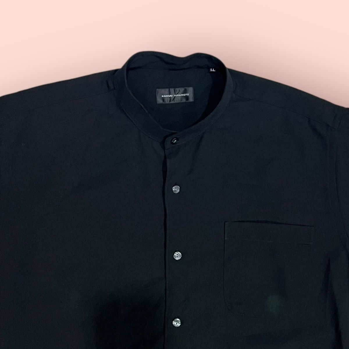 Designer × Japanese Brand × Kansai Yamamoto VINTAGE KANSAI YAMAMOTO STAND COLLAR BUTTON UP SHIRT Size US XL / EU 56 / 4 - 2 Thumbnail