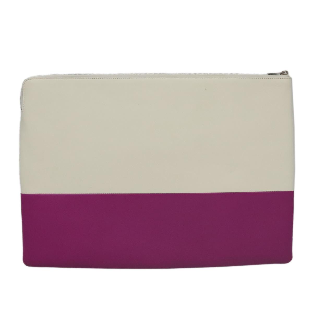 Celine CELINE Clutch Bag Leather Purple White Silver Size ONE SIZE - 2 Thumbnail