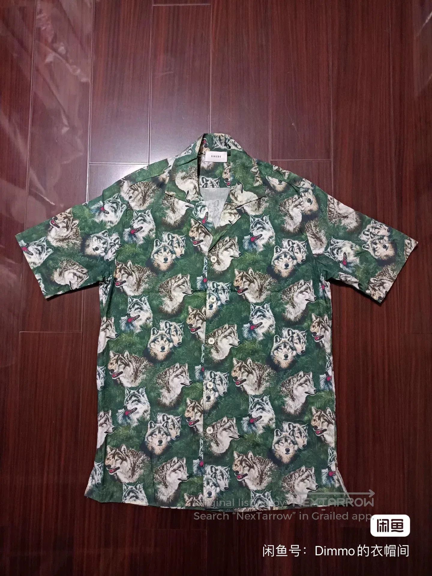 Rhude RHUDE Wolf Head Print Hawaiian Shirt. Size US S / EU 44-46 / 1 - 1 Thumbnail