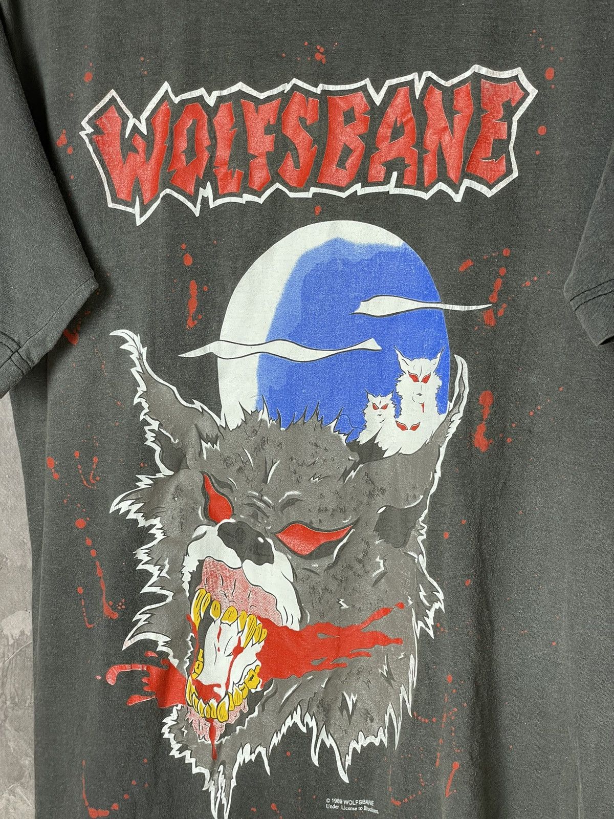 Band Tees × Vintage Vintage 1989 WOLFSBANE ROCK Band Live Fast Die Fast T shirt Size US S / EU 44-46 / 1 - 9 Thumbnail