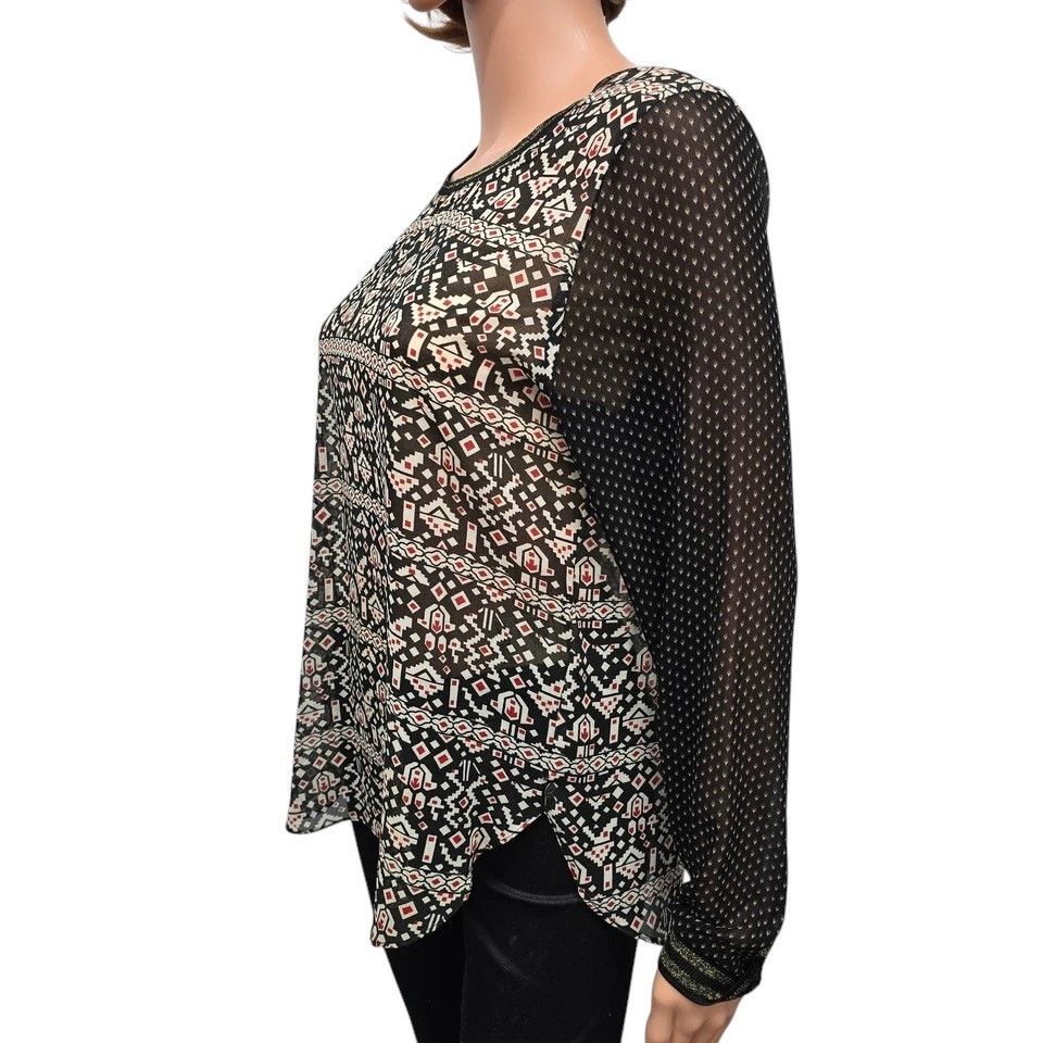 Scotch & Soda Scotch & Soda Blouse Geo Print Contrast Sleeves Gold trim M Size M / US 6-8 / IT 42-44 - 7 Thumbnail