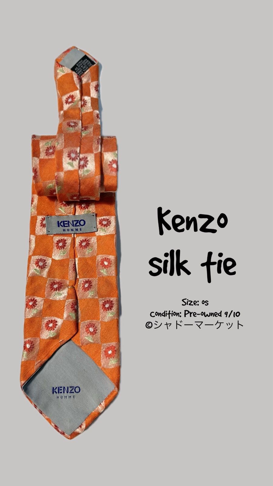 Kenzo Kenzo Orange Floral Silk Tie Made in Italy Vintage Size ONE SIZE - 1 Thumbnail