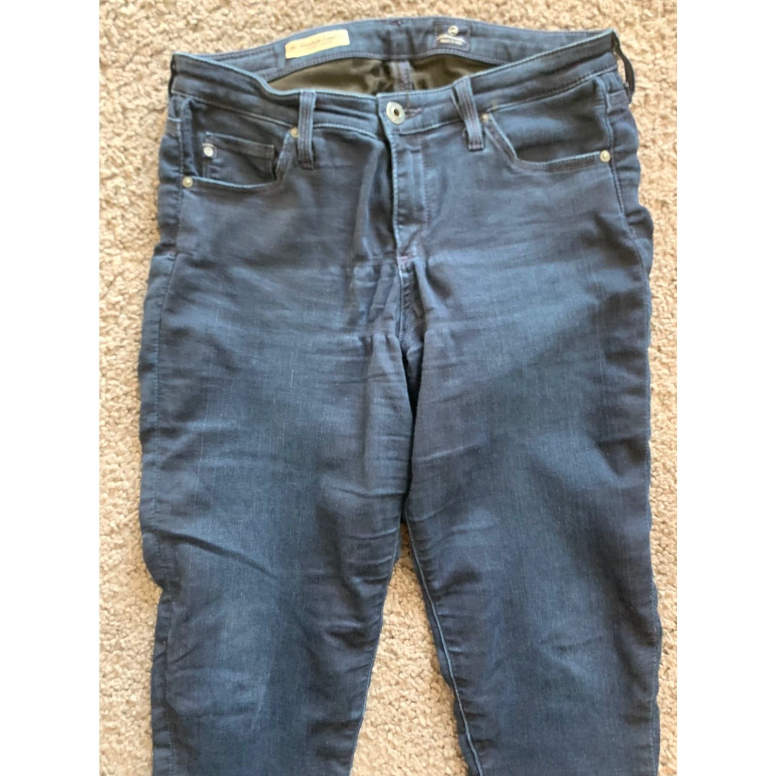 Vintage AG Adriano Goldschmied The Absolute Legging Extreme Skinny Women's Jeans 28R Denim Blue 31 in Pockets Stretch Zip Button Modern Womens Size 28" / US 6 / IT 42 - 3 Thumbnail