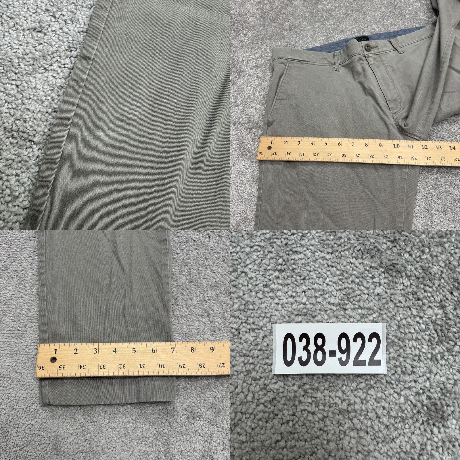 J.Crew J.Crew 484 Slim Fit Chino Pants Mens 35x32 Gray Flat Front Straight Leg Cotton Size US 35 - 10 Thumbnail