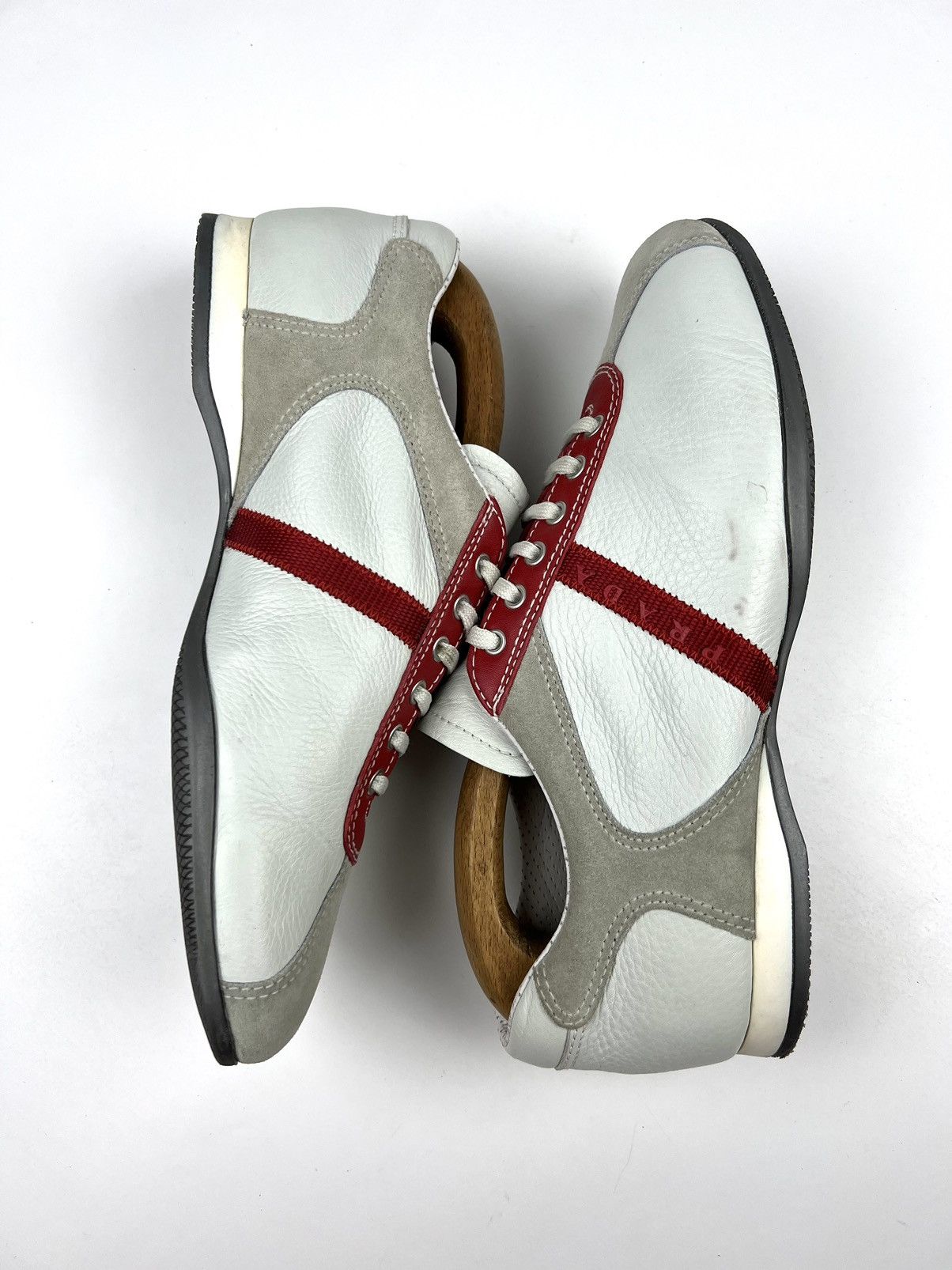 Prada PRADA Sneakers Leather/Suede Shoes Red Tab Logo Vintage Mens Size US 7.5 / EU 40-41 - 8 Thumbnail
