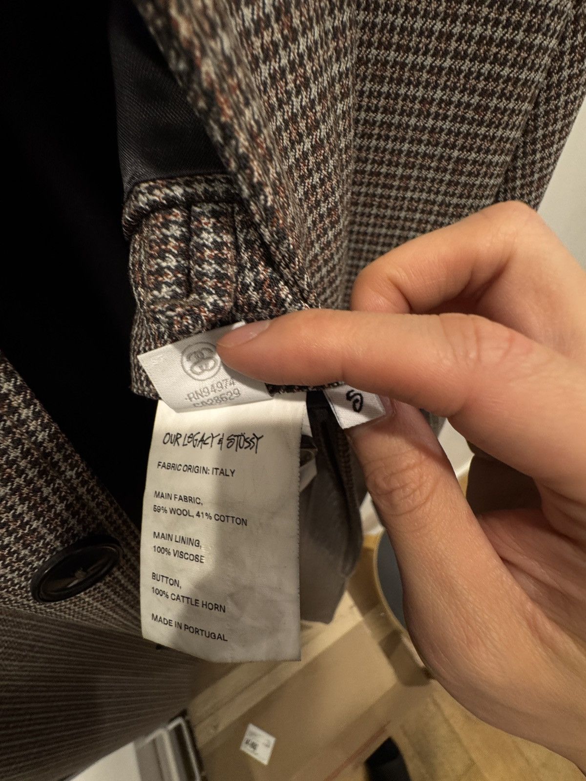 Our Legacy × Stussy Raglan Car Coat Houndstooth Size US S / EU 44-46 / 1 - 4 Thumbnail