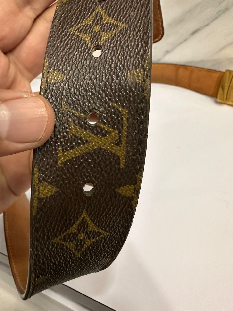 Louis Vuitton Authentic Louis Vuitton Monogram Belt 85/34 DEFECTED Size ONE SIZE - 8 Thumbnail