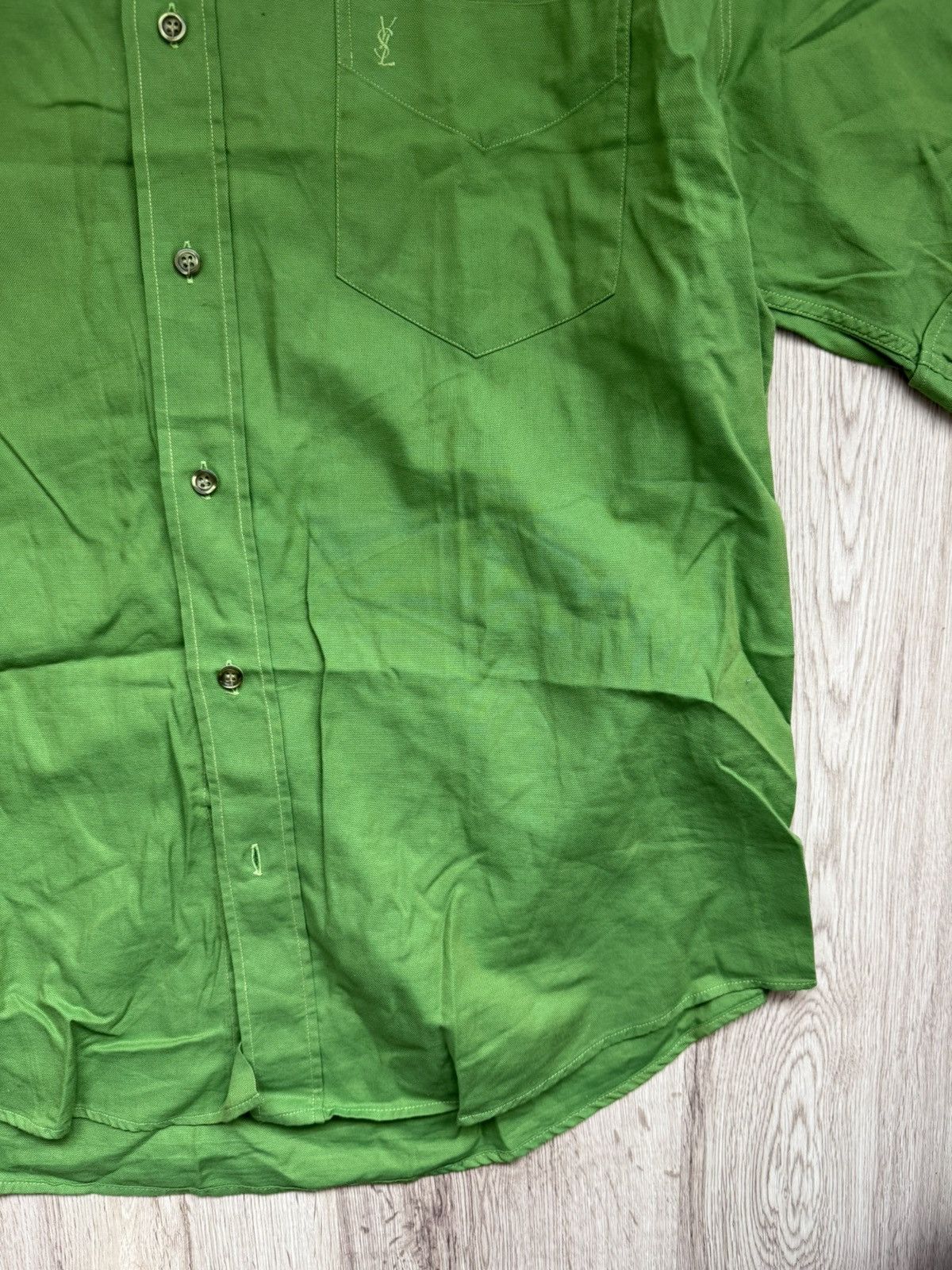 Yves Saint Laurent YSL Pour Homme Green Cotton Shirt XL Vintage Y2K Minimal Size US XL / EU 56 / 4 - 6 Thumbnail
