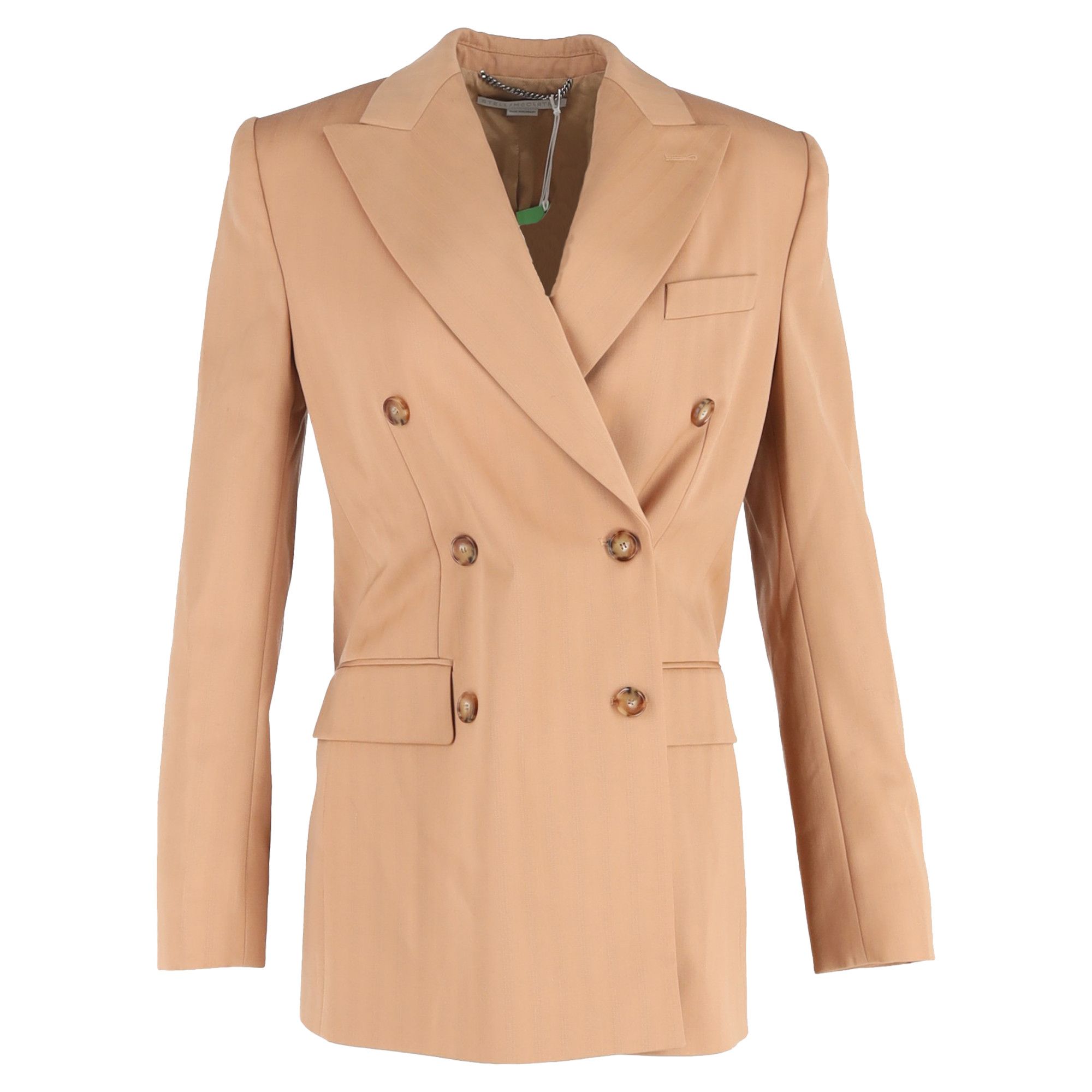 Stella McCartney Stella Mccartney Double-Breasted Blazer with Pockets in Bei Size XXS / US 00 / IT 34 - 1 Thumbnail