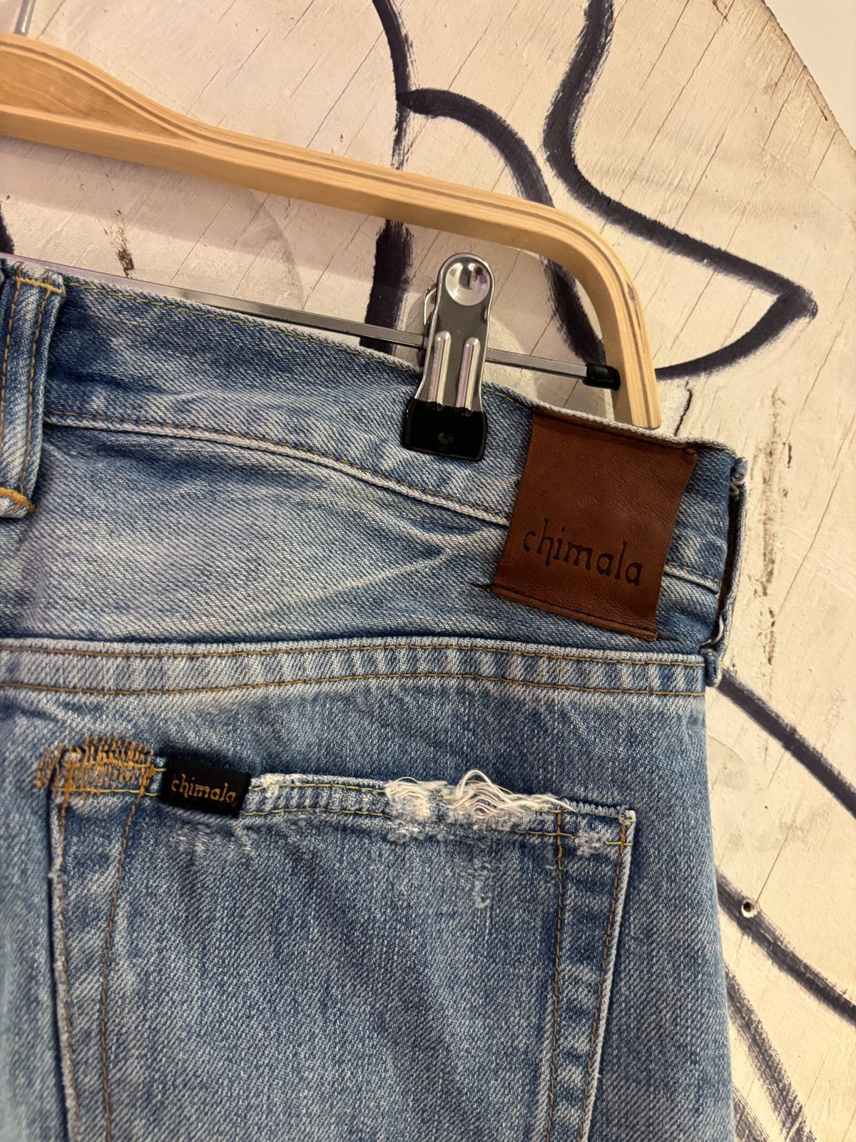 Chimala Chimala Mid Rise Distressed Japan Raw Denim Selvedge Jeans Size 27" / US 4 / IT 40 - 6 Thumbnail