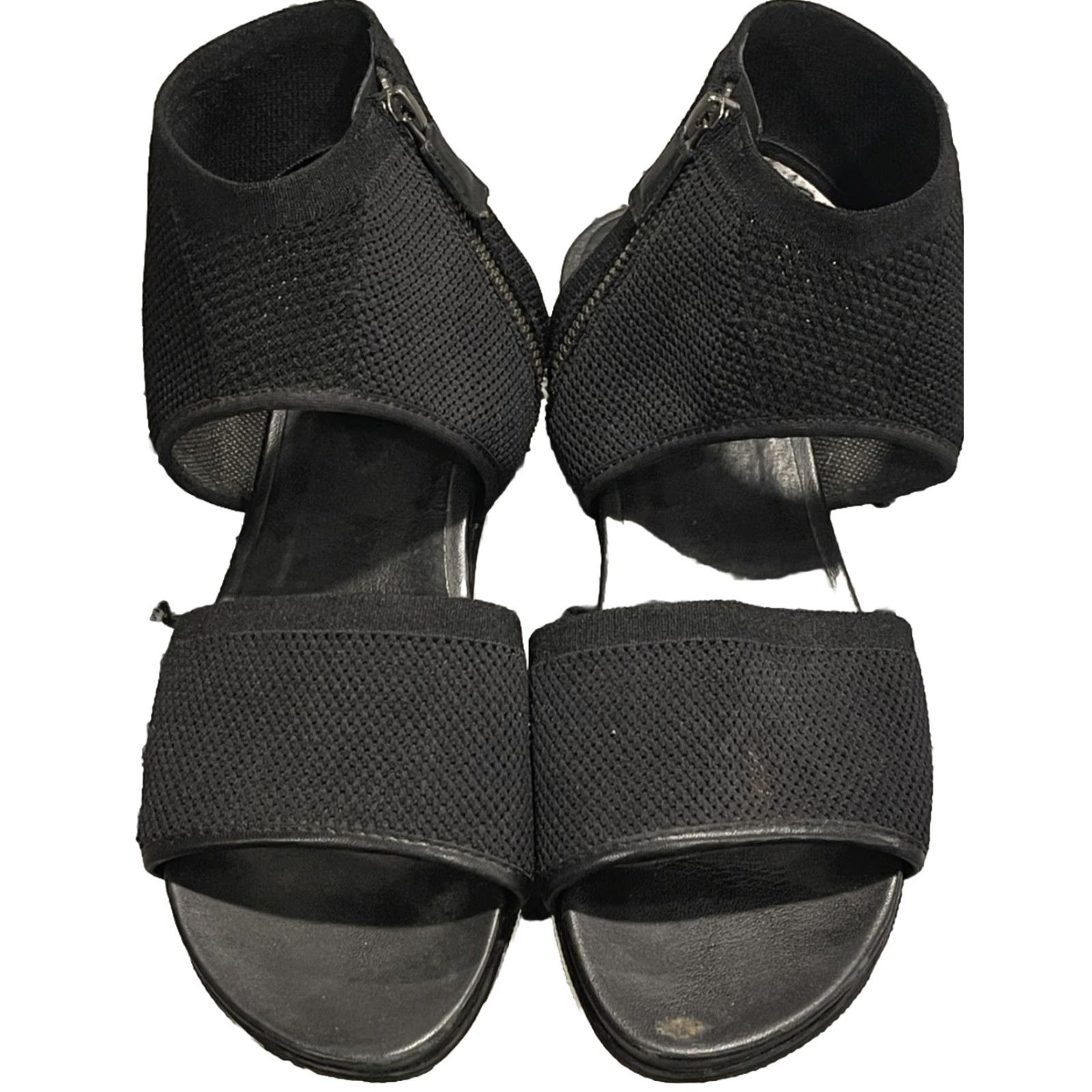 Eileen Fisher Eileen Fisher SPORT3-NU Black Size 8 Women Sandal Sport 3 Leather Wedge Zip Ankle Strap Criss-Cross Sandal Shoes Shoes Women Size US 8 / IT 38 - 2 Thumbnail