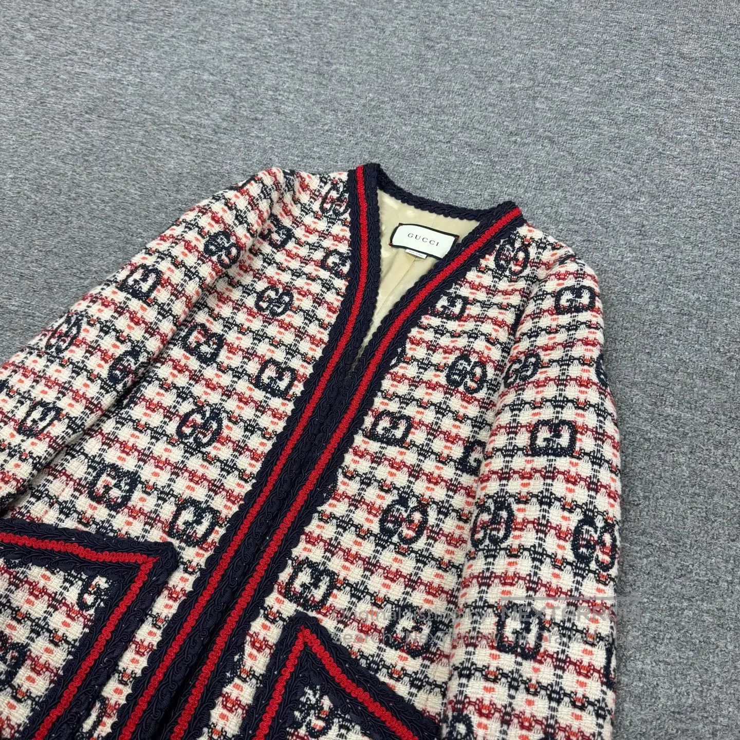 Gucci Guicci Coarse woolen woolen fabric weaving Checkered jacke Size S / US 4 / IT 40 - 3 Thumbnail