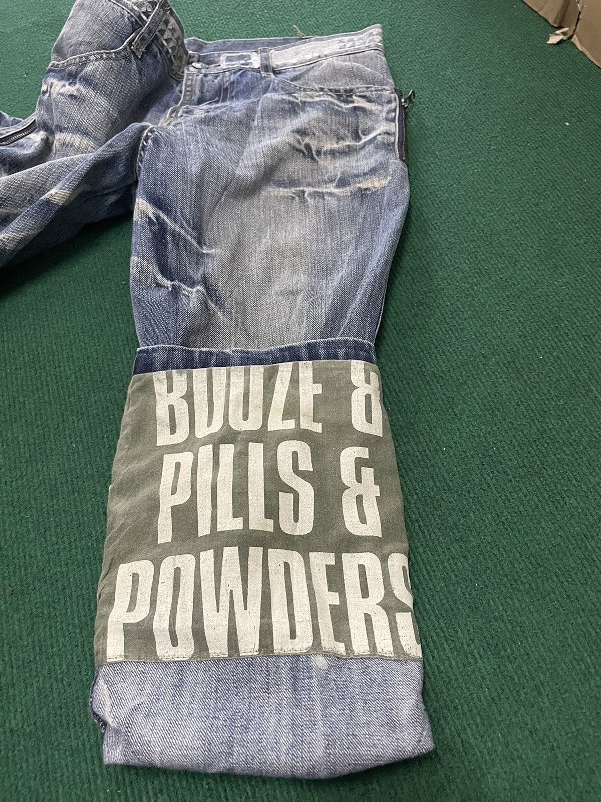 PPFM Rare PPFM Distressed Big Painted Twisted Leg Jeans Size US 32 / EU 48 - 10 Thumbnail