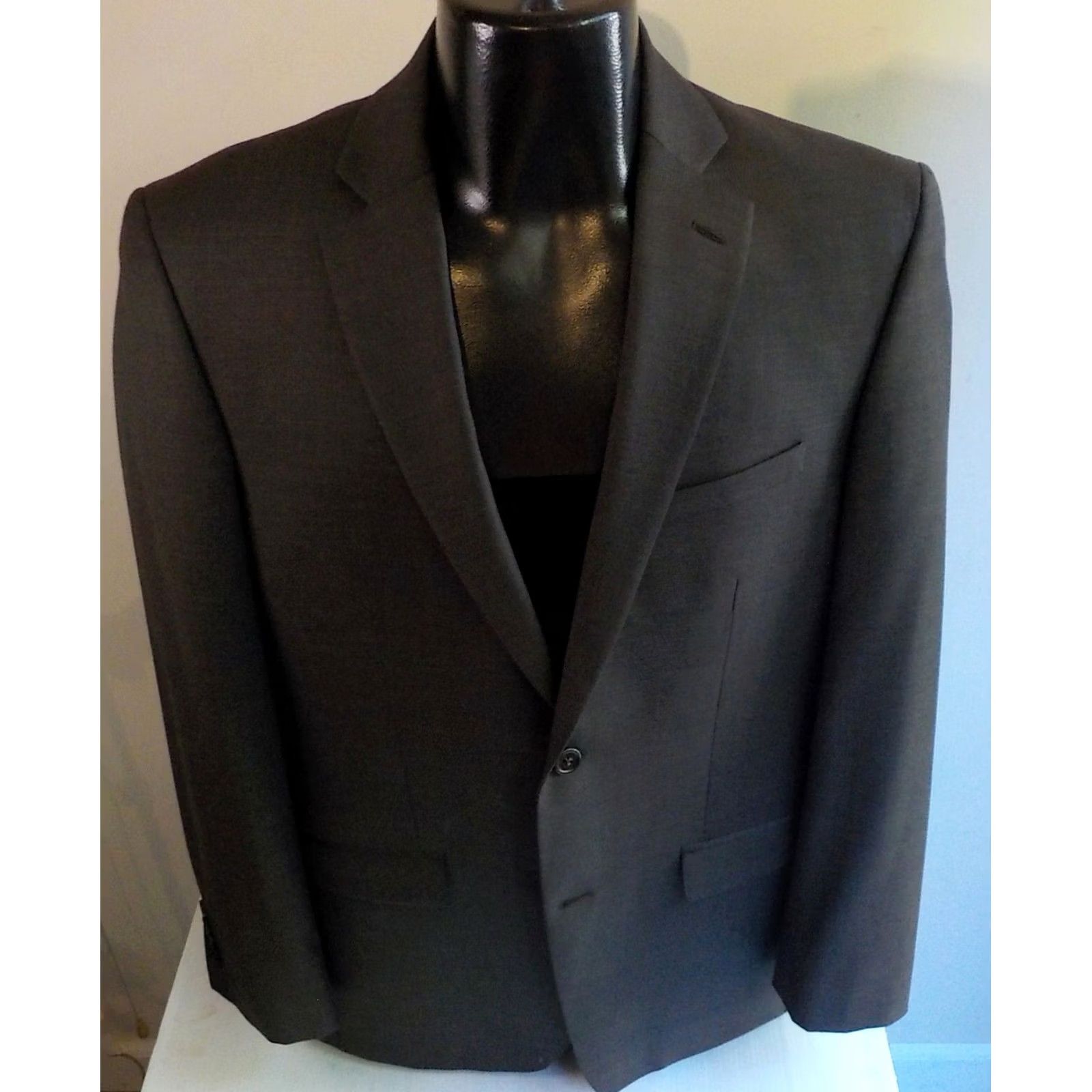 Joseph Abboud JOSEPH ABBOUD 2 Button-Notch Collar-2 PC Suit Brown Wool 38R Mens Suit Set Size 38R - 2 Thumbnail