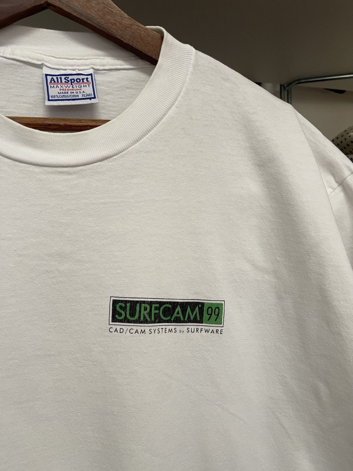 Vintage Vintage 90s Surfcam Software Graphic White Tee Size US XL / EU 56 / 4 - 9 Thumbnail