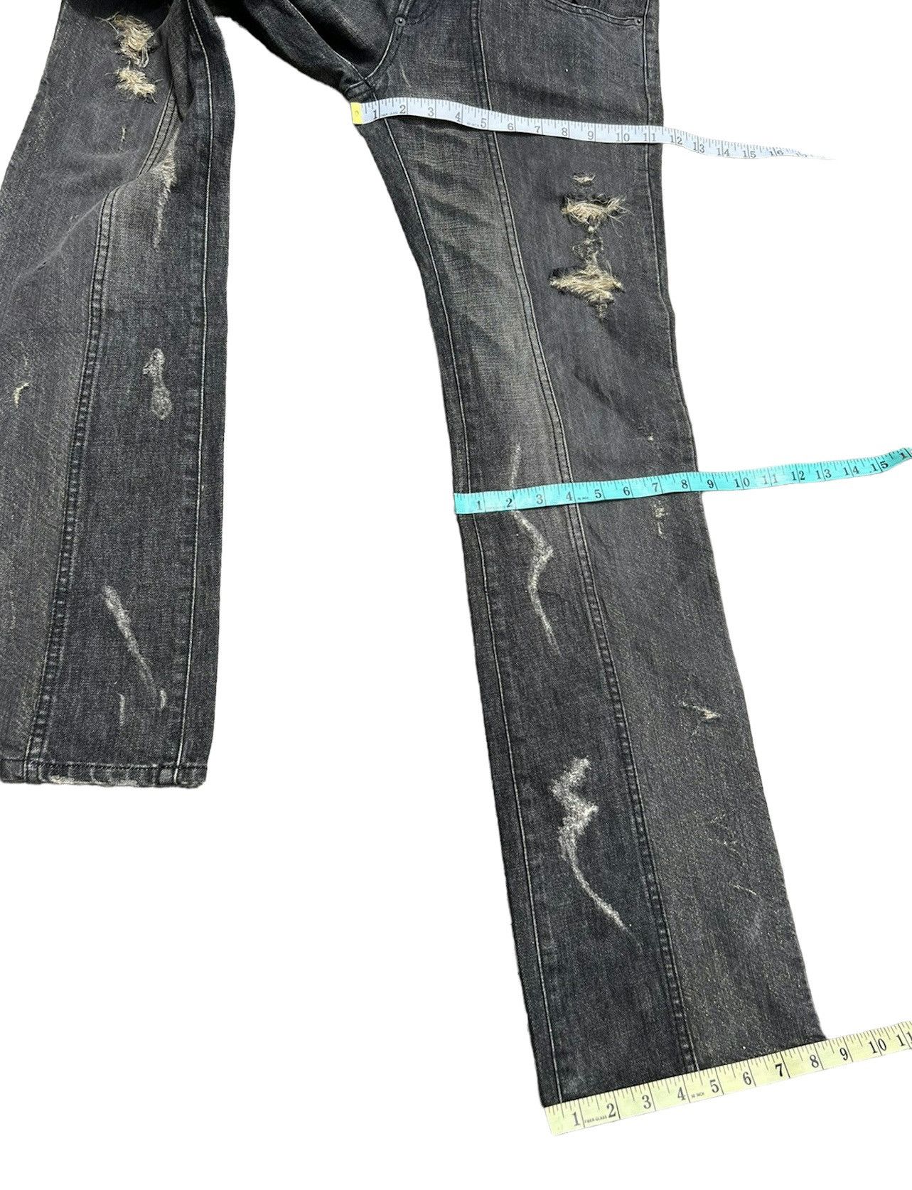 BUFFALO BOBS Vintage Buffalo Jeans Japan Ripped Denim Panelled Jeans Size US 32 / EU 48 - 4 Thumbnail