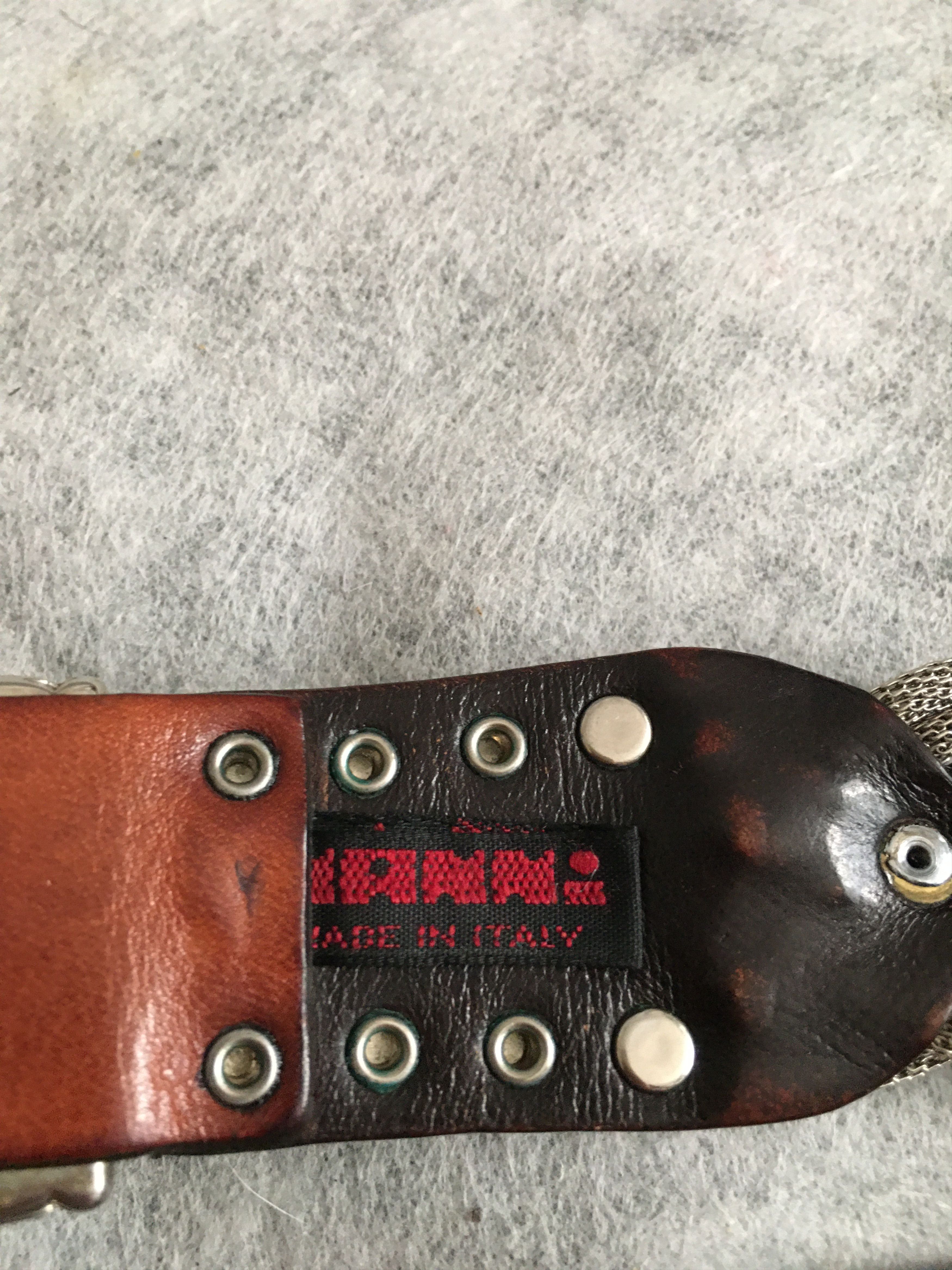 Other MANNI Italy Belt Leather Braided Metal Studs Size 36 Size ONE SIZE - 12 Thumbnail