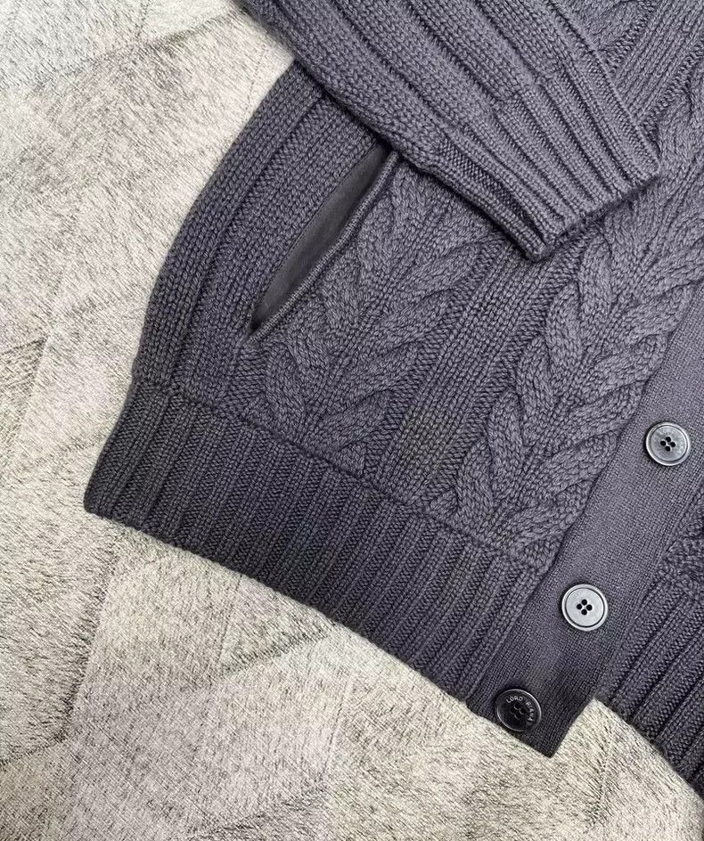 Loro Piana LORO PIANA Luo Ma Mao Knitted Pilot Jacket Size US L / EU 52-54 / 3 - 4 Thumbnail