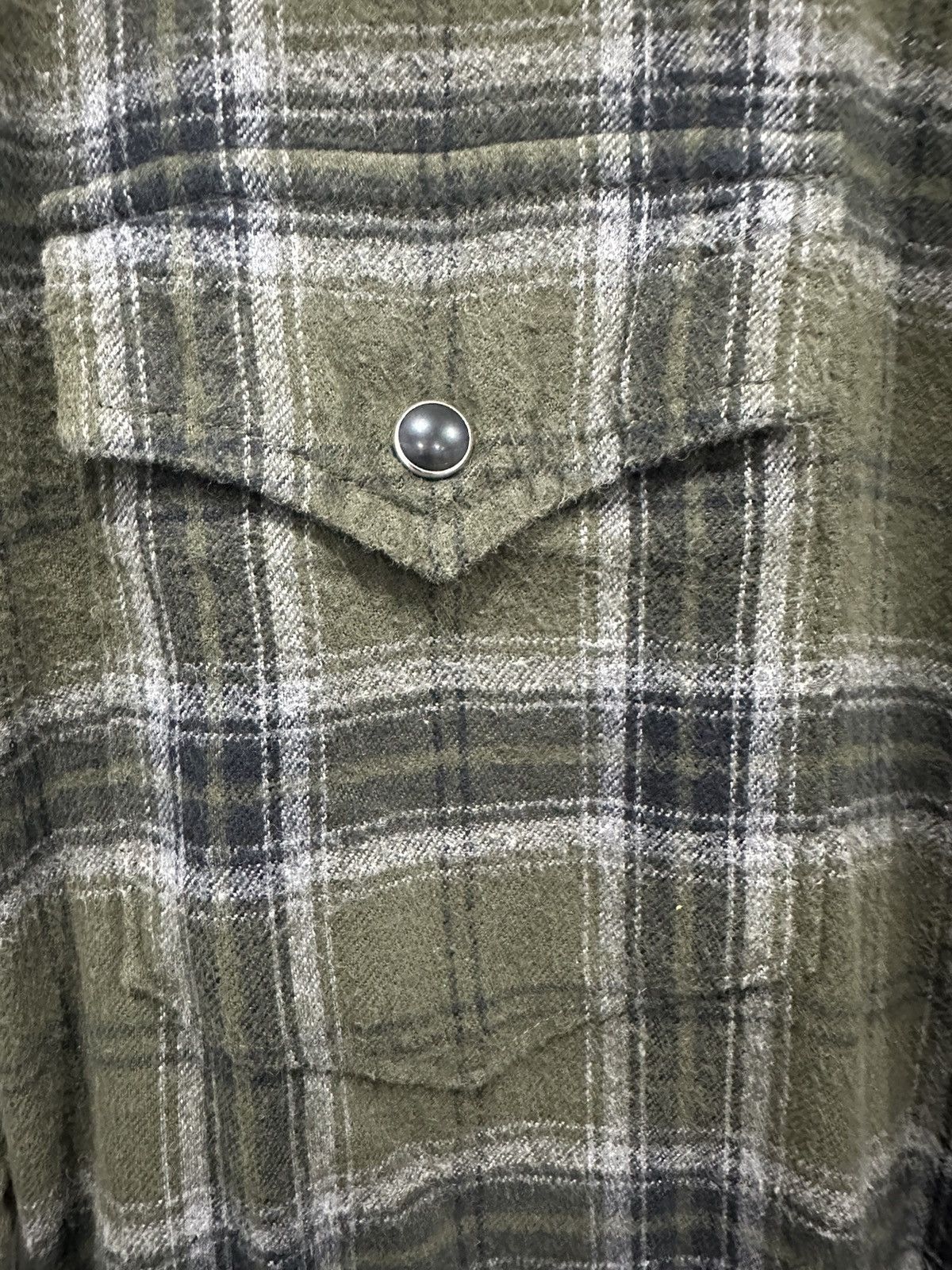Saint Laurent Paris Saint Laurent military green distressed flannel Size US M / EU 48-50 / 2 - 2 Thumbnail