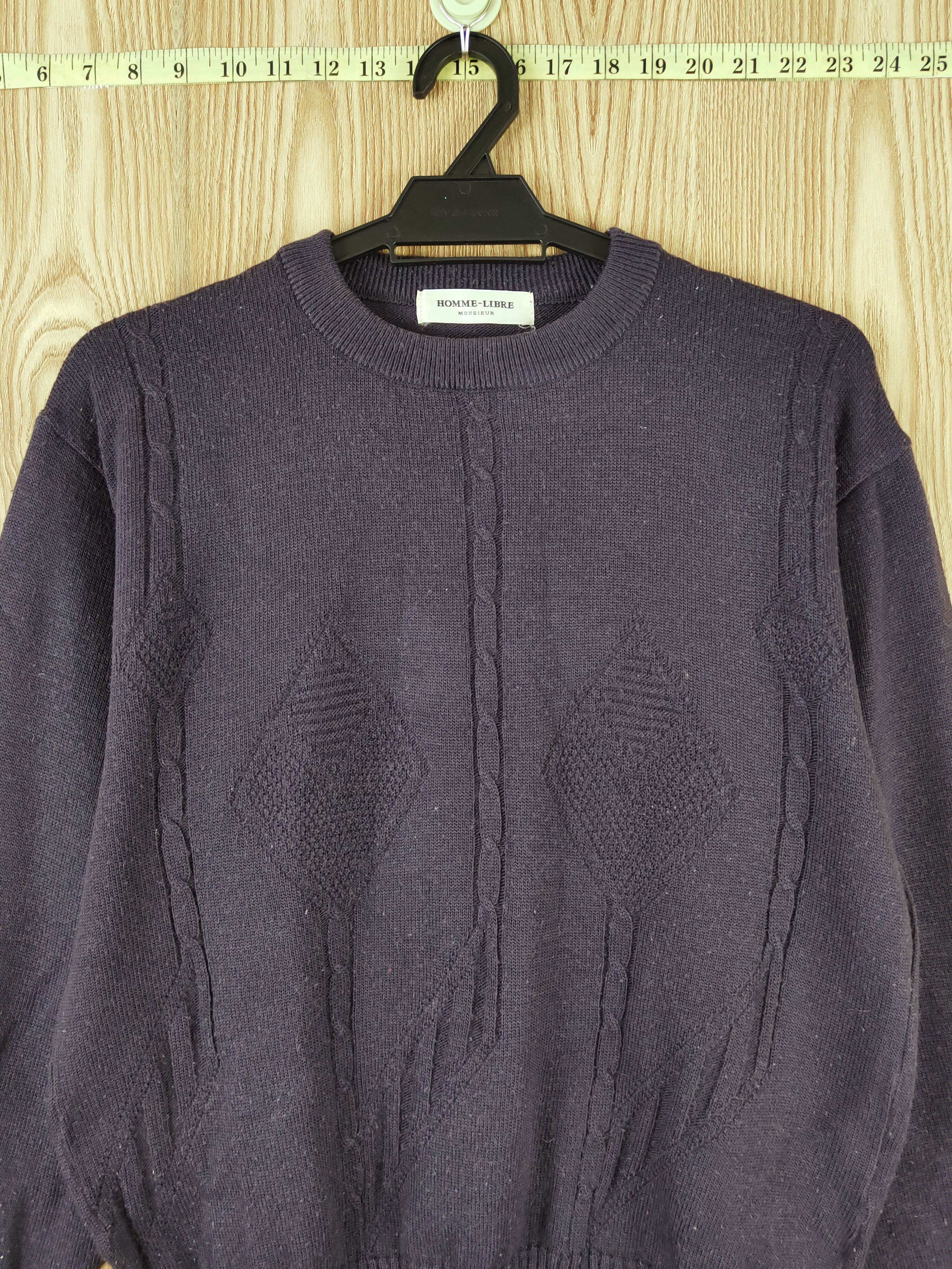 Homespun Knitwear × Japanese Brand × Vintage Vintage 💥 Homme Libre Dark Purple Knitwear Sweatshirts Size US M / EU 48-50 / 2 - 2 Thumbnail