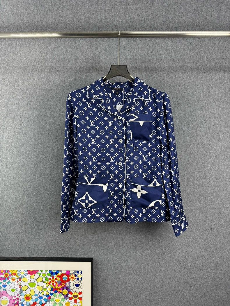 Other Louis Vuitton Blue full print presbyopic silk shirt Size XXS / US 00 / IT 34 - 1 Thumbnail