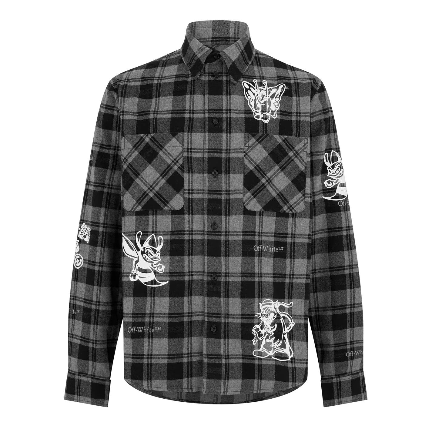 Off-White o1g2r1mq0326 Character Check Cotton Overshirt in Multicolor Size US L / EU 52-54 / 3 - 1 Thumbnail