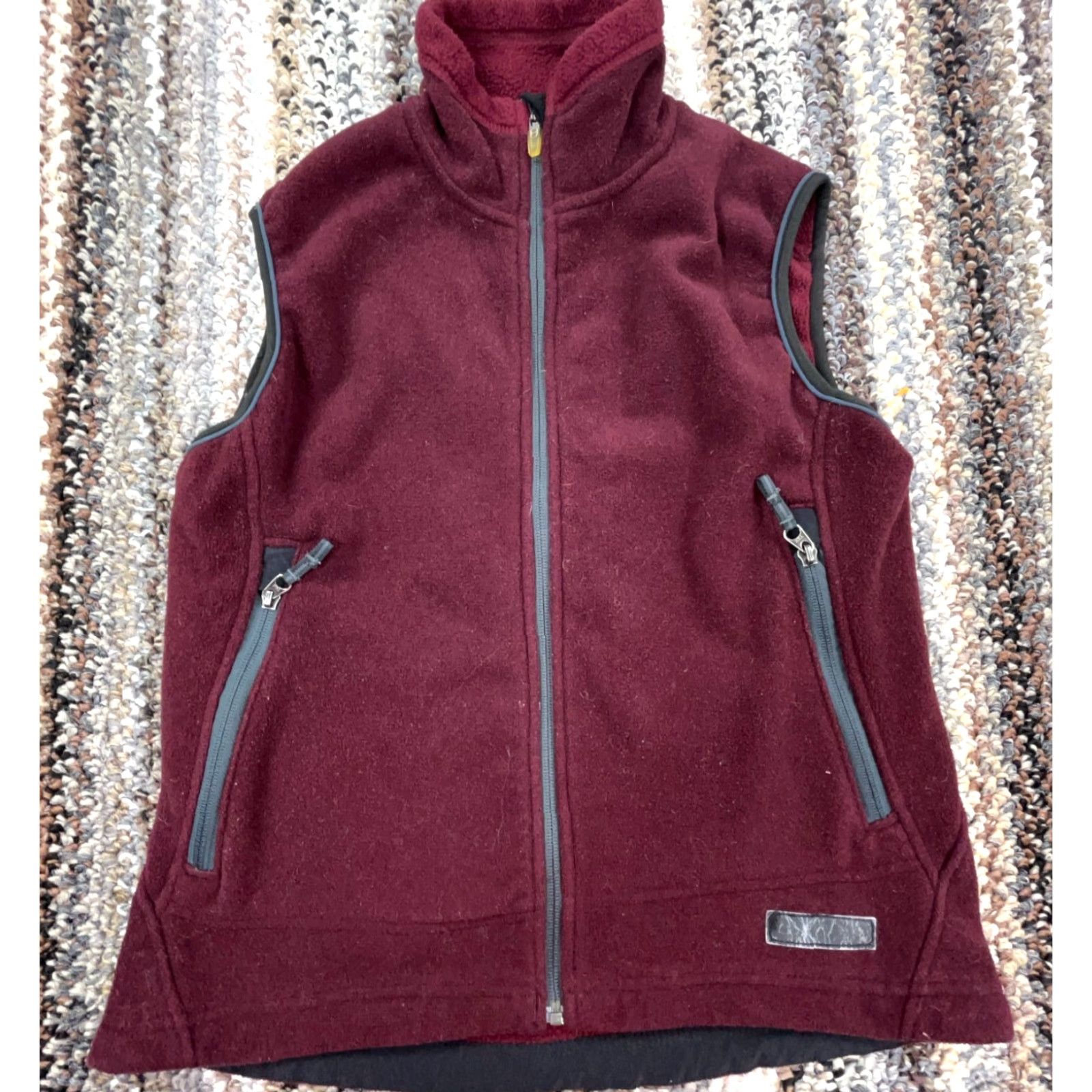 Vintage REI Vest Women M Mooron Gray Full Zip Fleece Sweater Jacket Layer Ladies Red * Size M / US 6-8 / IT 42-44 - 2 Thumbnail
