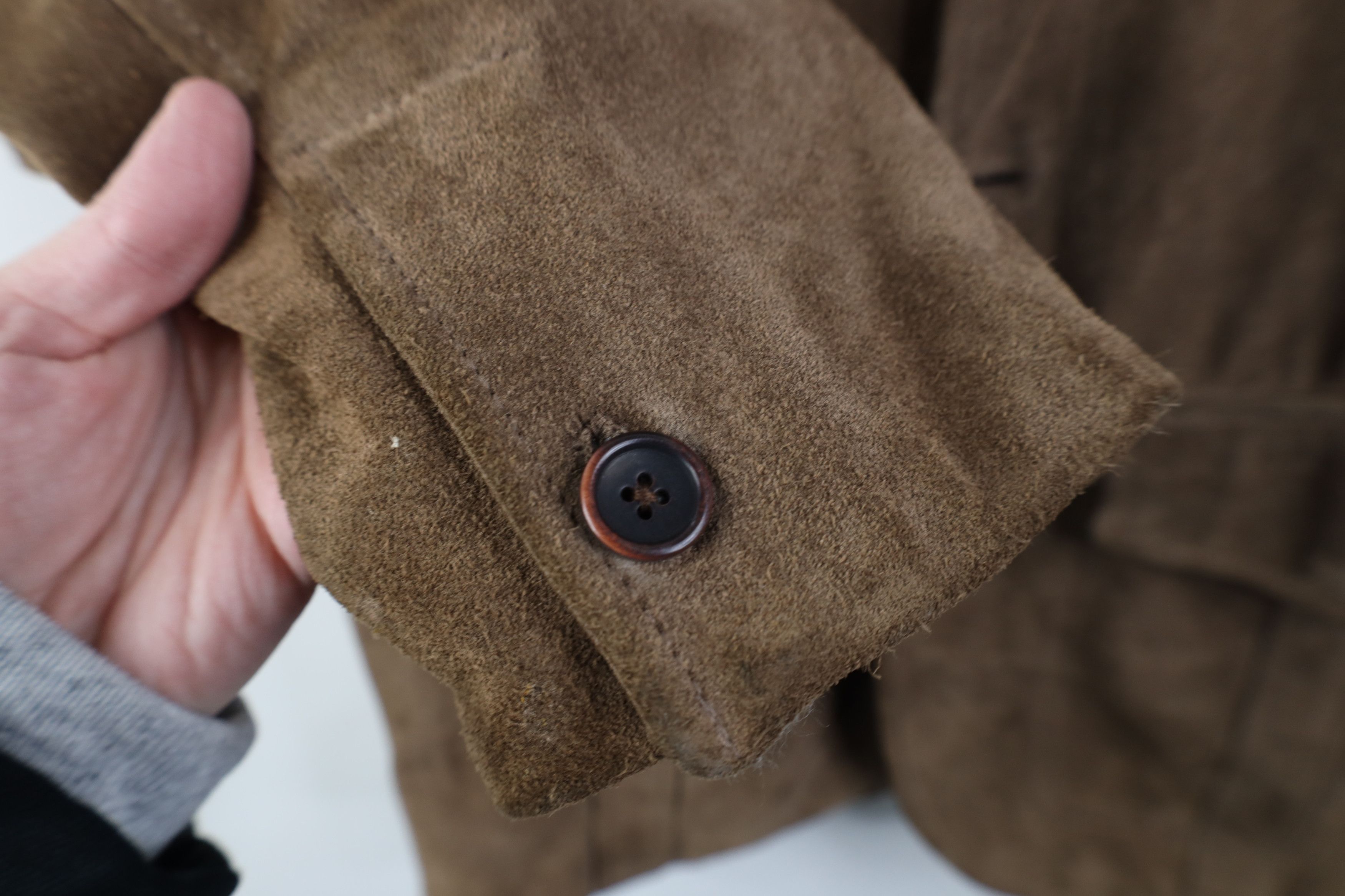 Vintage Vintage 90s Streetwear Suede Leather Military Blazer Jacket Size US L / EU 52-54 / 3 - 7 Thumbnail