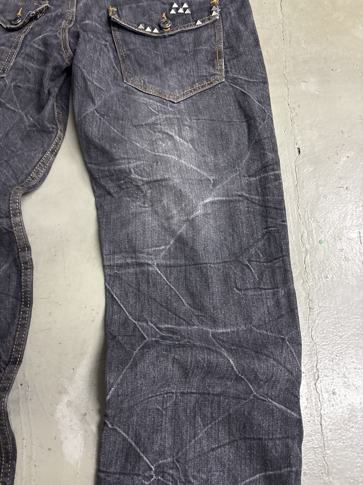 Japanese Brand Nylaus Double Waist Denim Jeans Studded Size US 32 / EU 48 - 5 Thumbnail
